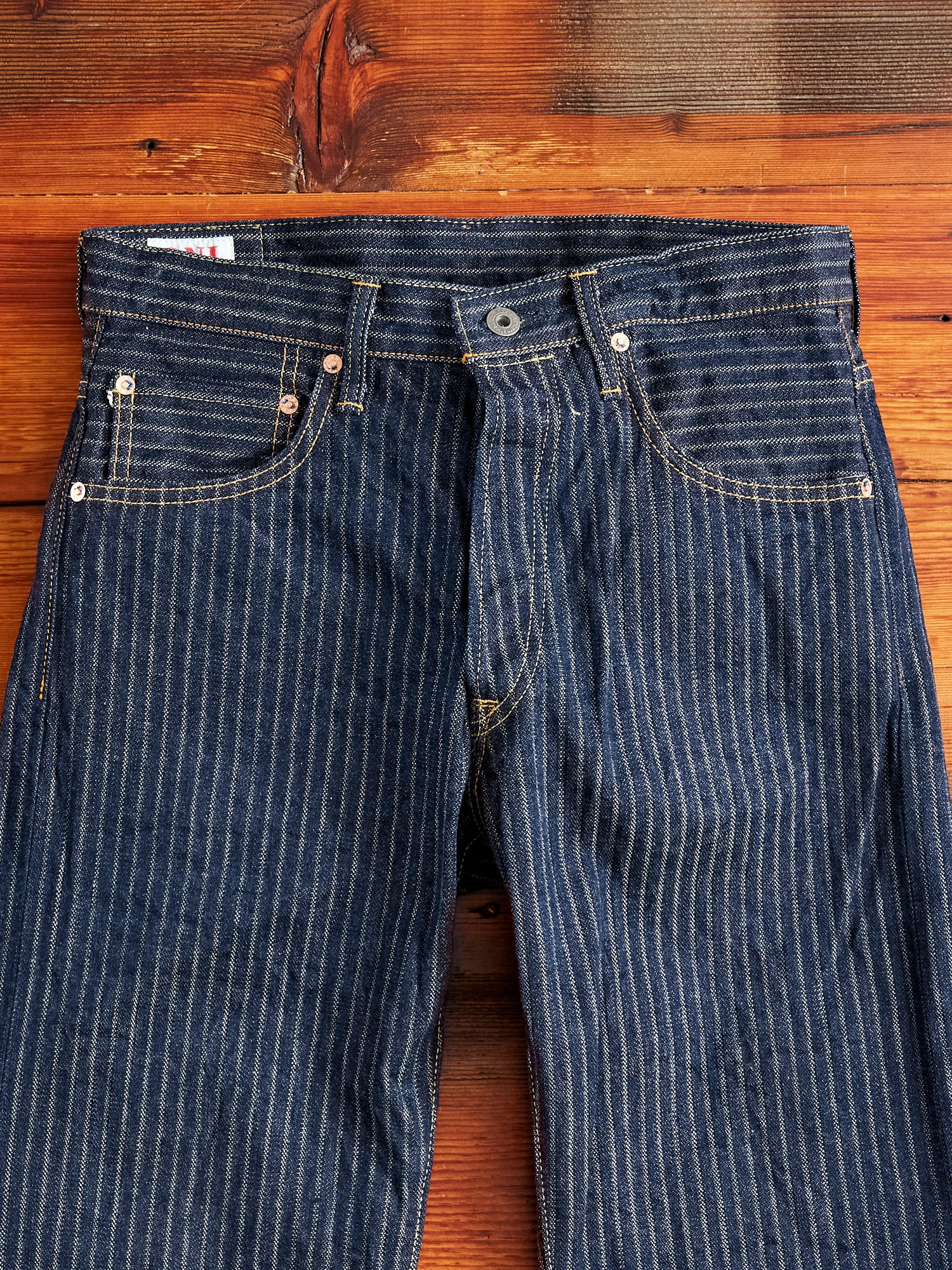022-HJS 12oz Jacquard Stripe Selvedge Denim - Relaxed Straight Fit - Image 3