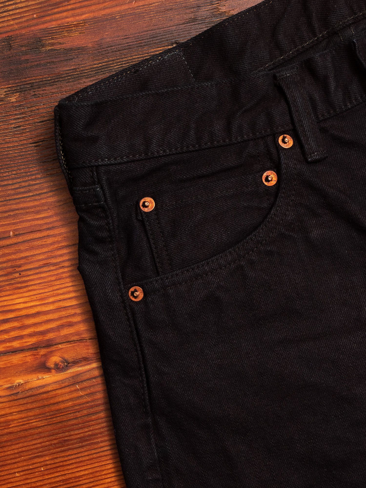 0306SP-OD "Black Overdye" 15.7oz Selvedge Denim - Tight Tapered Fit - Image 5