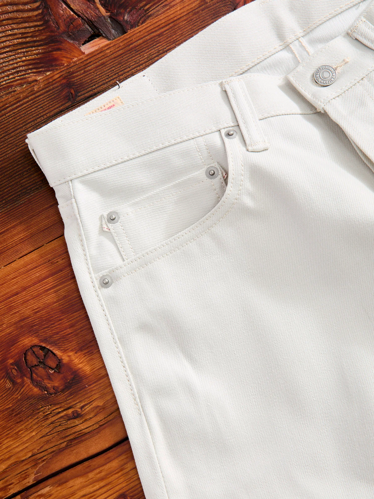 0605-IVO "Ivory" 13oz Selvedge Denim - Natural Tapered Fit - Image 7