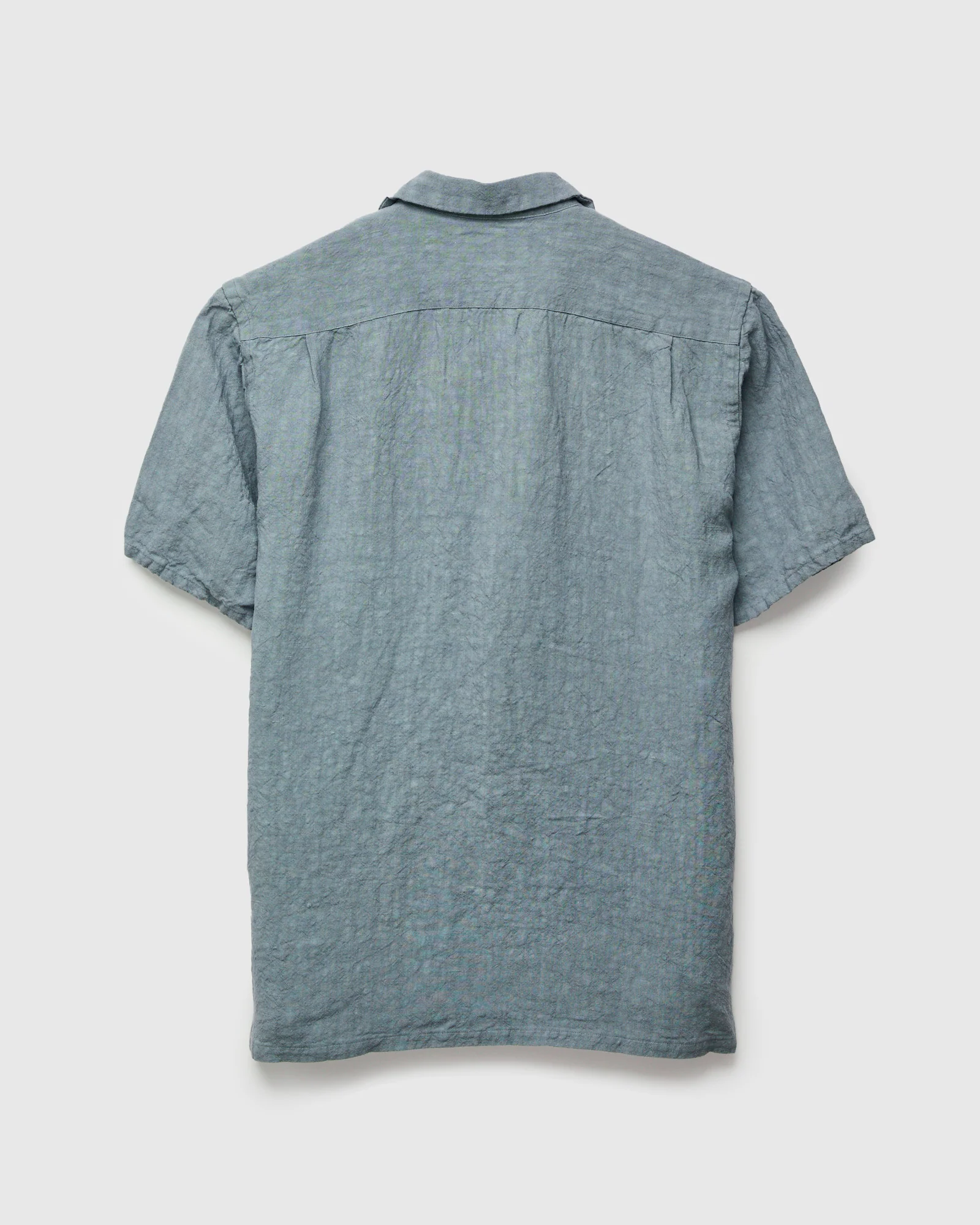 1/40 Linen Open Collar Shirt in Sax - Image 2