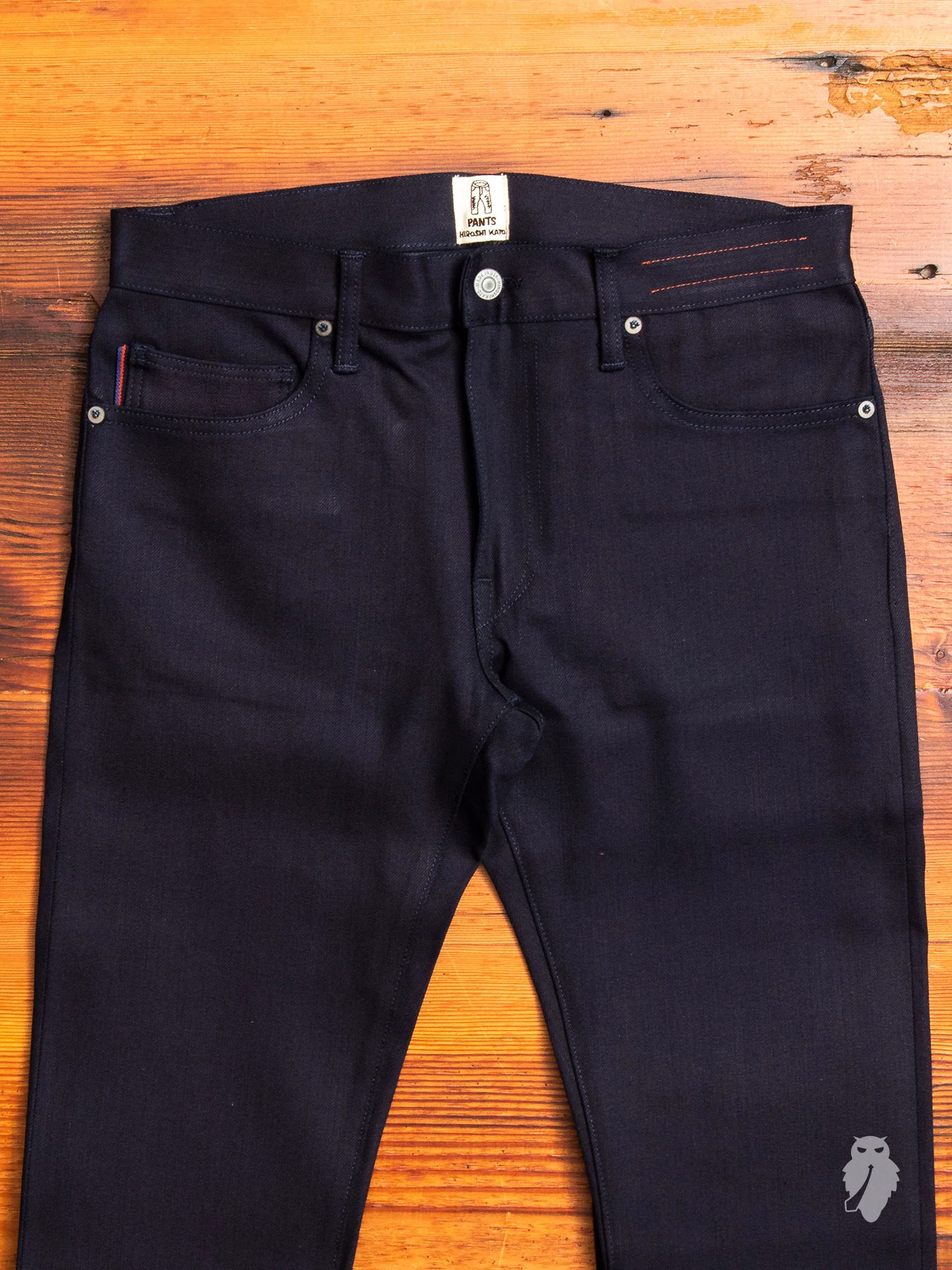 10.5oz Indigo/Black Stretch Selvedge Denim - Needle Skinny - Image 4