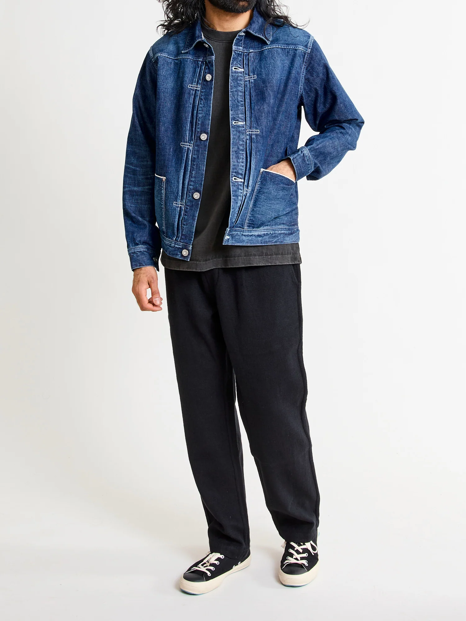 10.5oz Selvedge Denim Miner's Jacket in Washed Indigo - Image 15