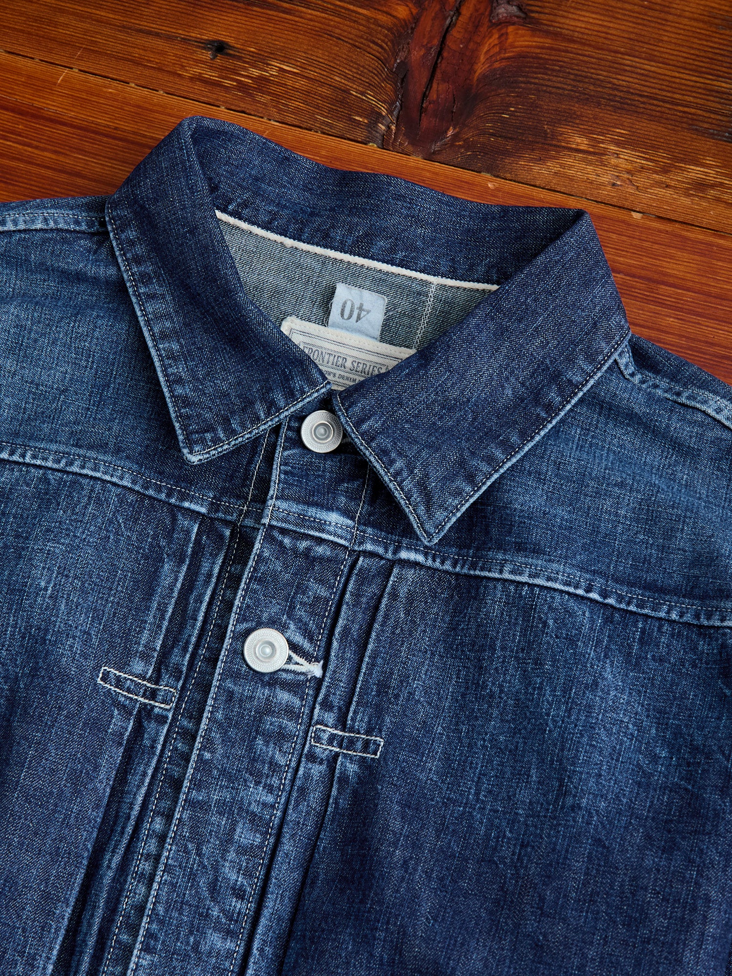 10.5oz Selvedge Denim Miner's Jacket in Washed Indigo - Image 3