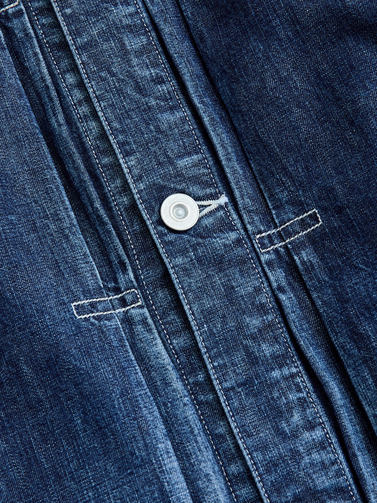10.5oz Selvedge Denim Miner's Jacket in Washed Indigo - Image 4