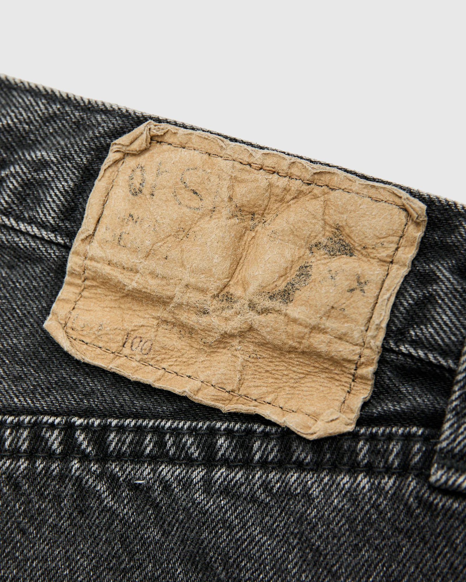 100 "Black Stone Wash" 13oz Denim - Super Dad Wide Fit - Image 5