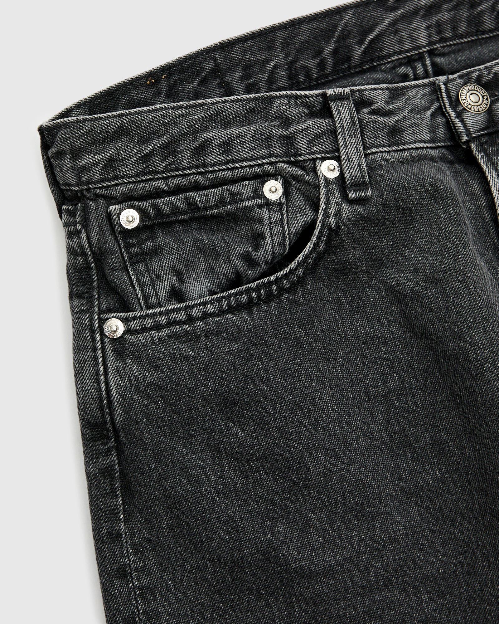 100 "Black Stone Wash" 13oz Denim - Super Dad Wide Fit - Image 7