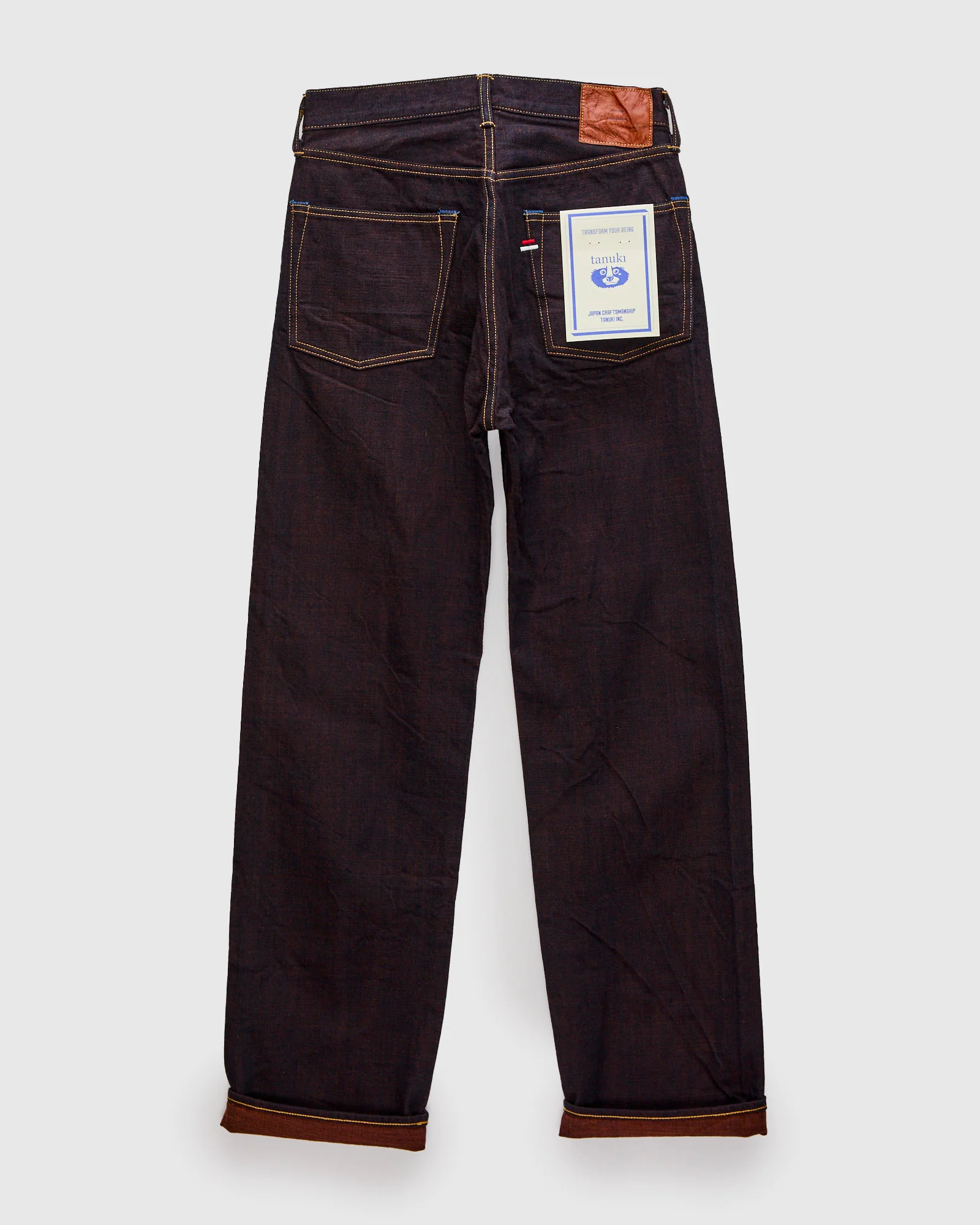 103KH "Kakishibu" Persimmon Weft 14.5oz Selvedge Denim - Loose Straight Fit - Image 3