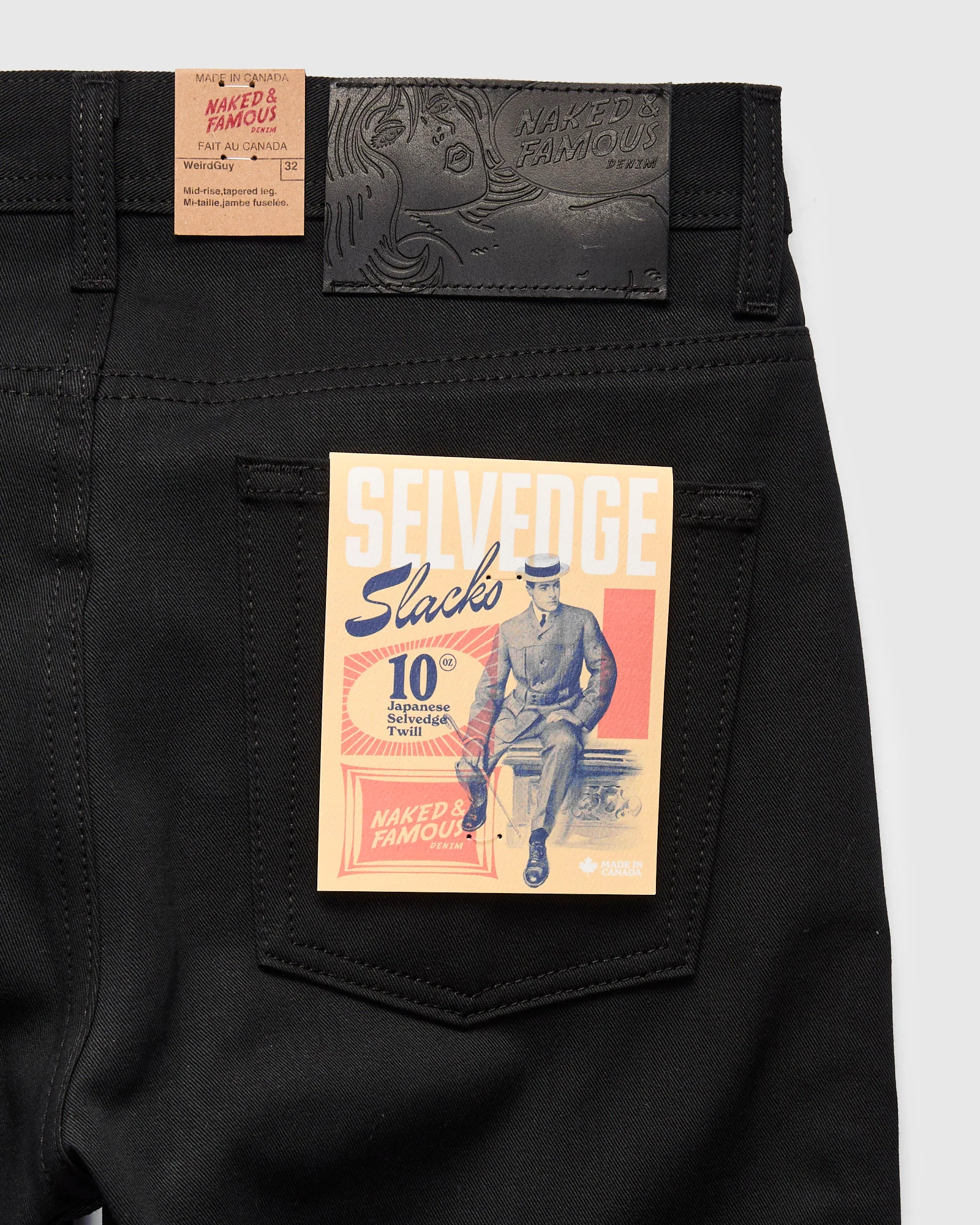 10oz Selvedge Slacks Black Twill - Weird Guy Fit - Image 4