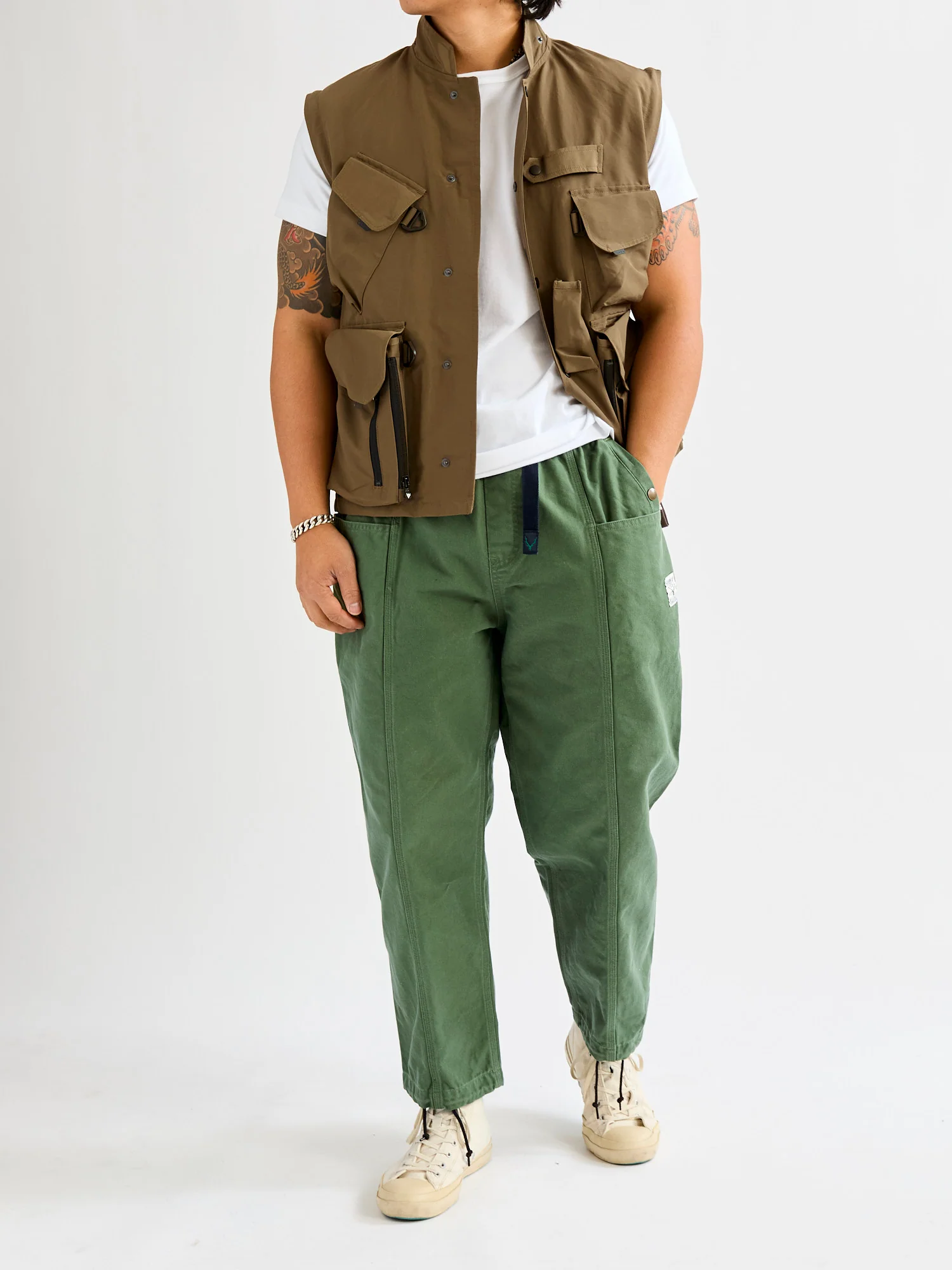 11.5oz Cotton Canvas Belted C.S Pant in Moss Green - Image 10