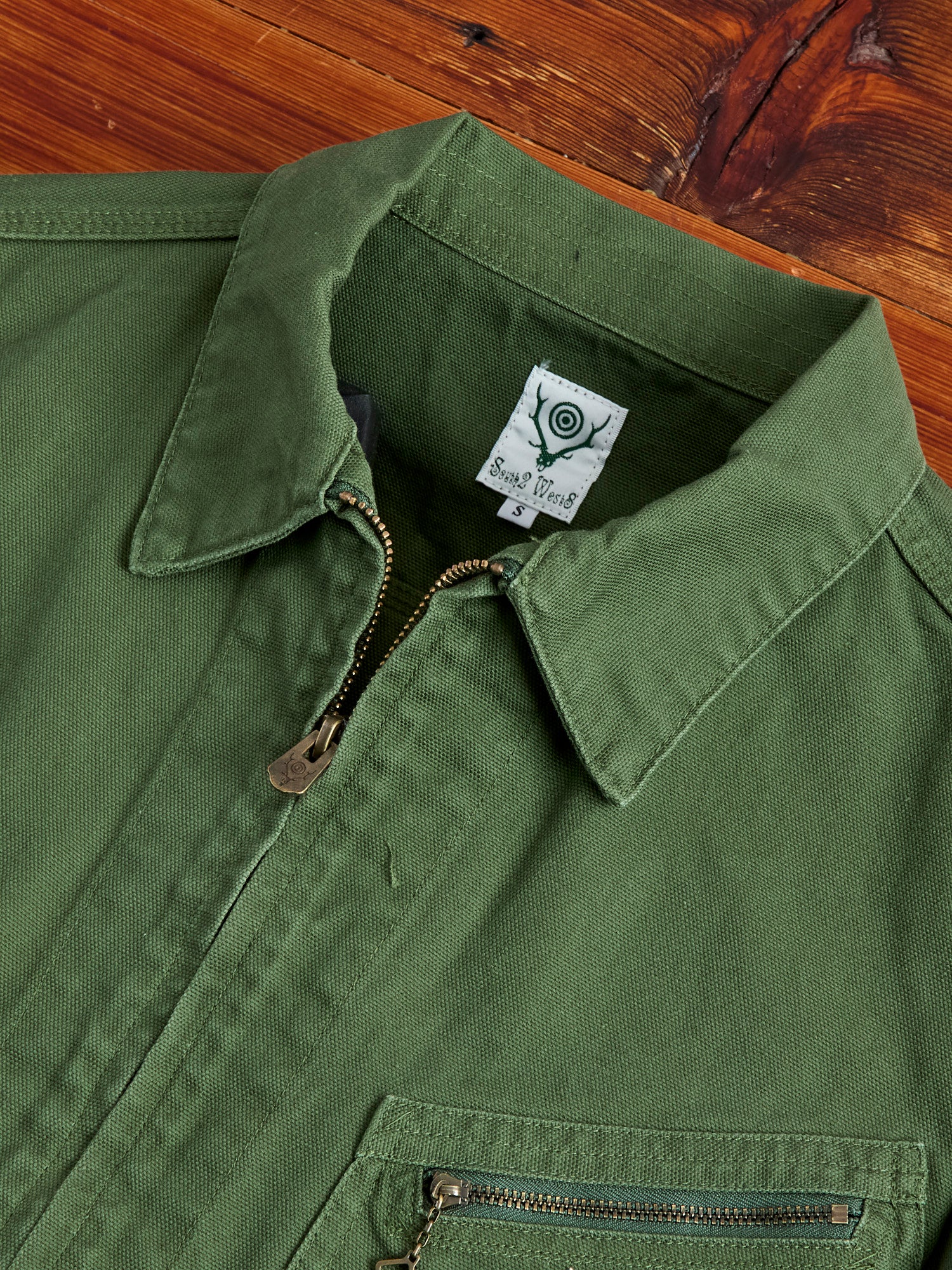11.5oz Cotton Canvas Work Jacket in Moss Green - Image 5