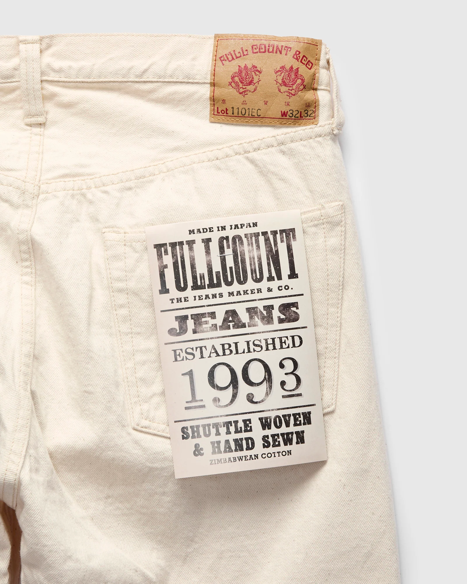 1101EC "Organic Natural" 13.7oz Ecru Selvedge Denim - Straight Fit - Image 4
