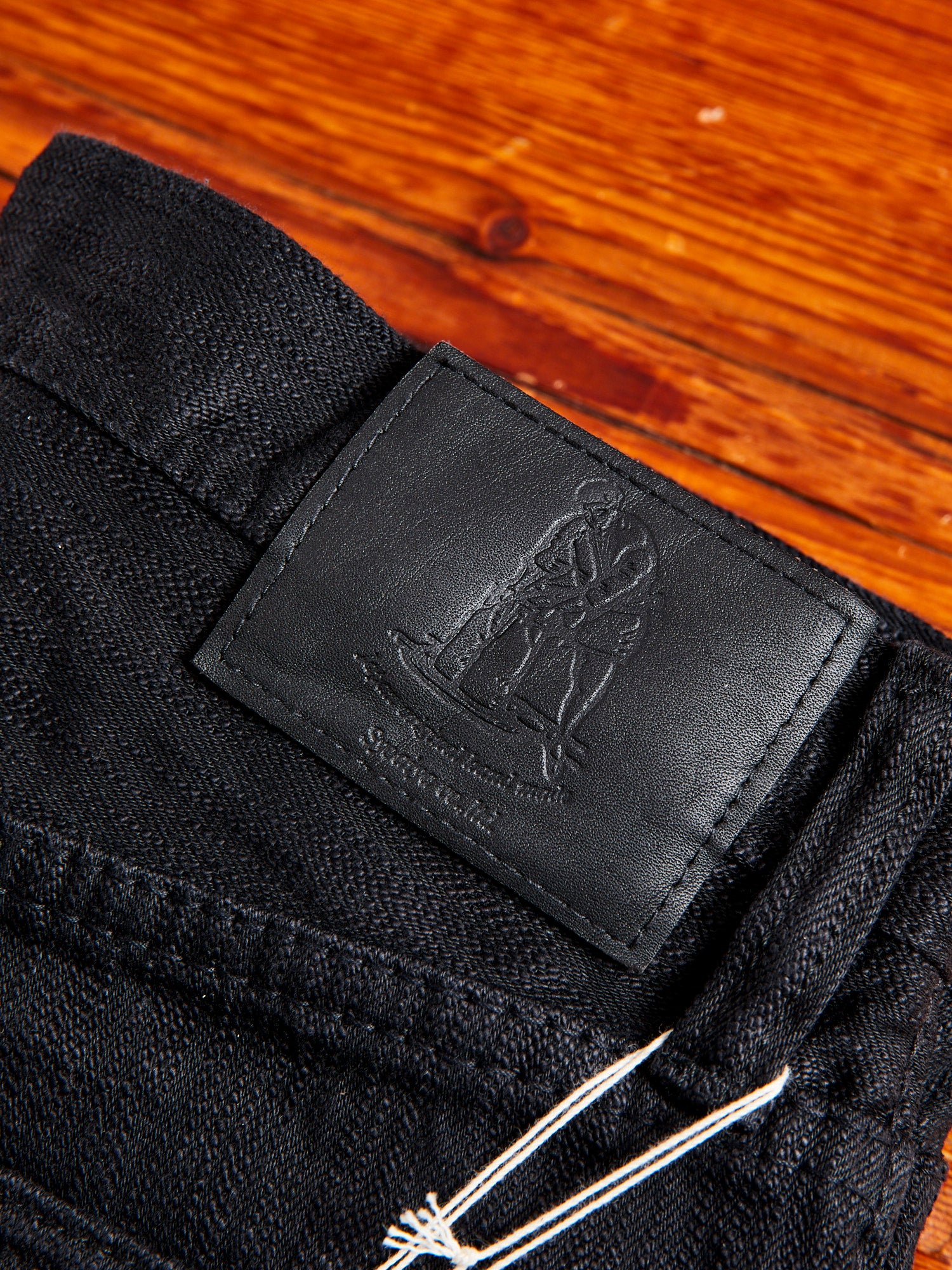 1167-WBK 13oz Rinsed Stretch Double Black Selvedge Denim - Relaxed Tapered Fit - Image 11
