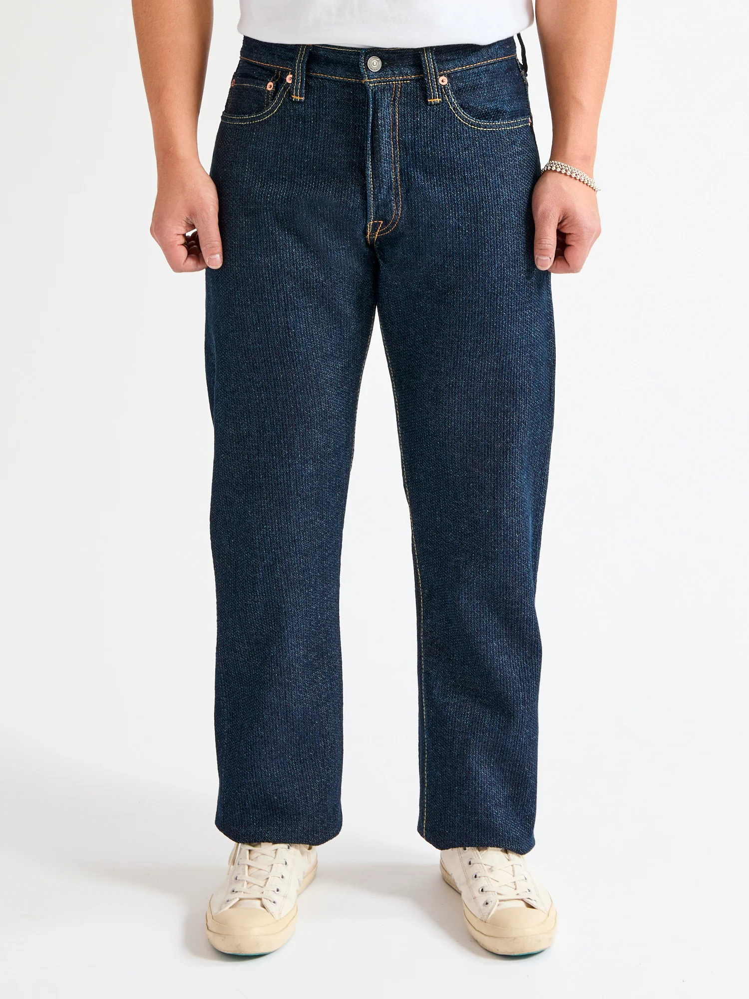 1170-1-ID Indigo Sashiko Denim - Regular Straight Fit - Image 2