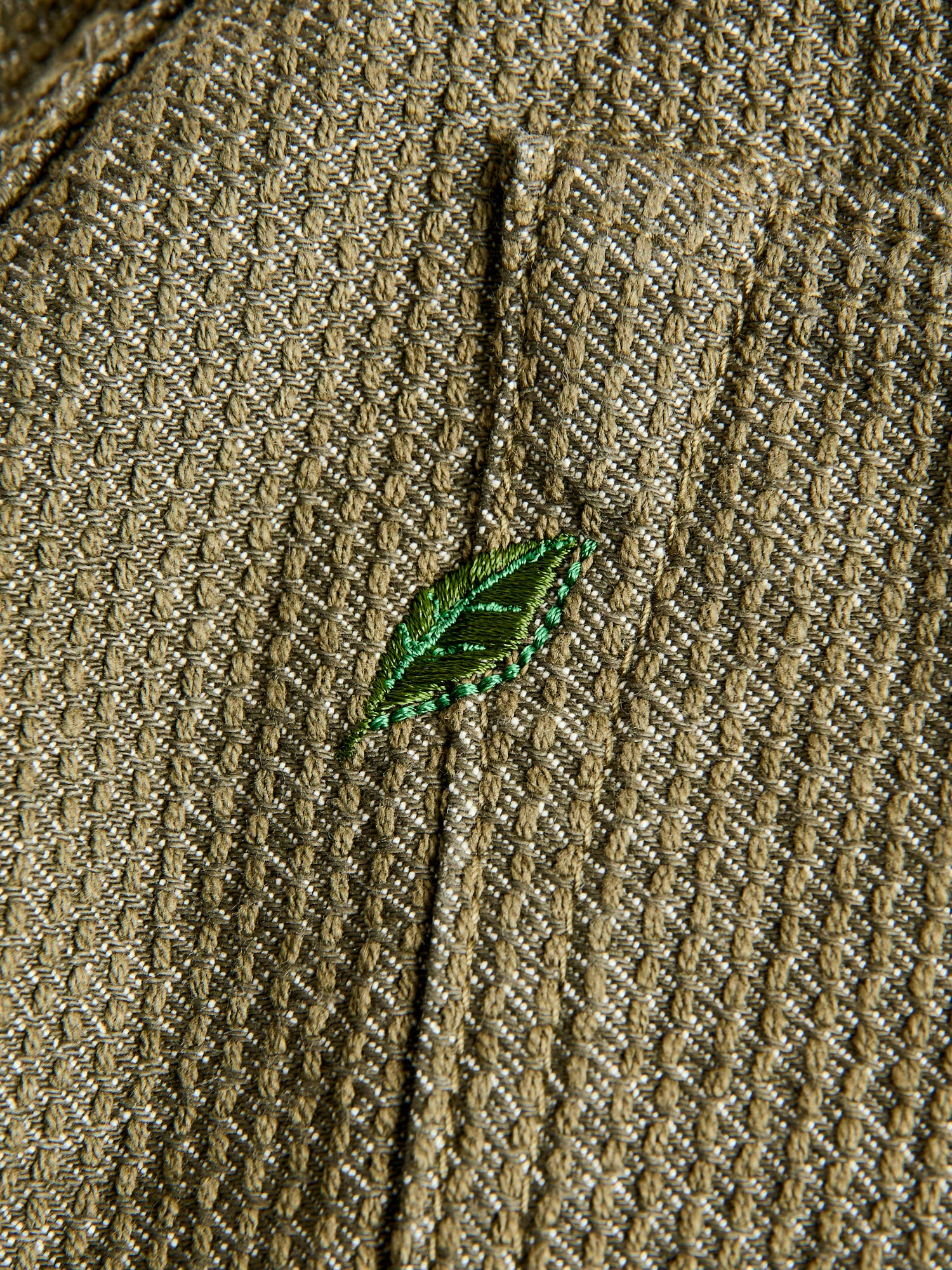 1170-1-OLV Olive Sashiko Denim - Regular Straight Fit - Image 12