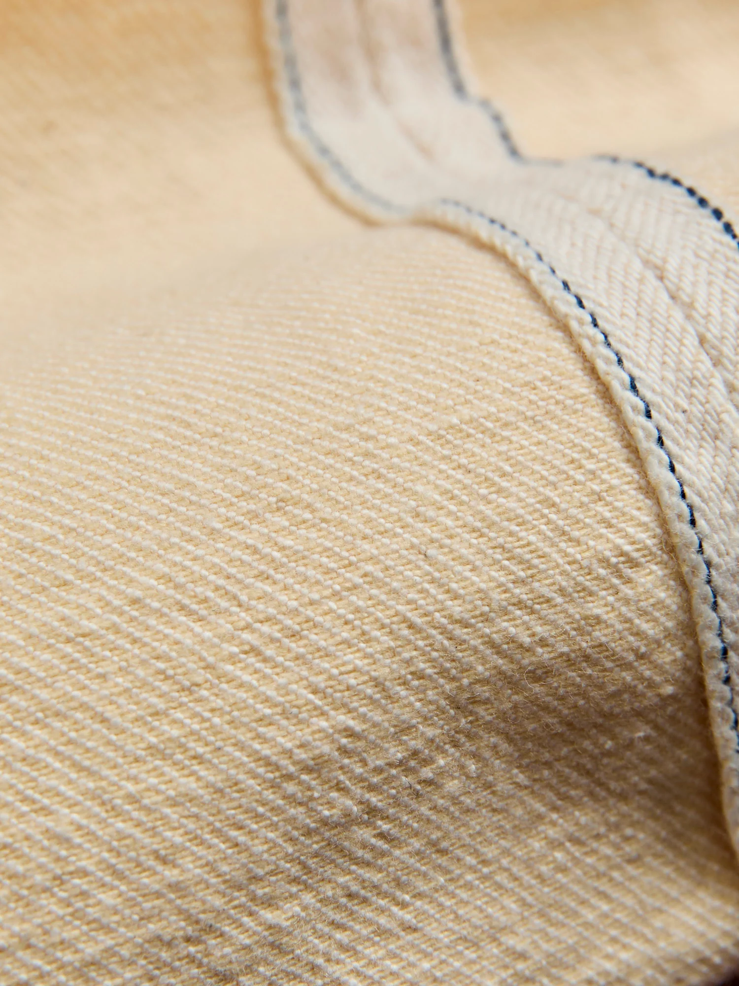 1172-1 "Ecru Beige" 14oz Rinsed Selvedge Denim - Regular Straight Fit - Image 13