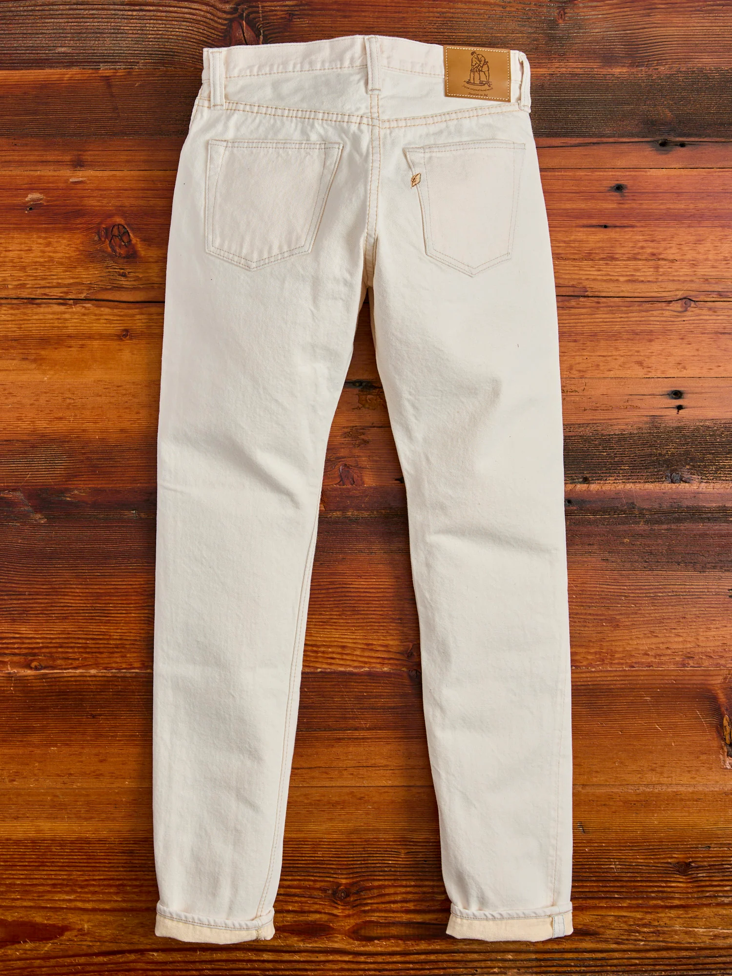 1172-2 "Ecru Beige" 14oz Rinsed Selvedge Denim - Relaxed Tapered Fit - Image 2