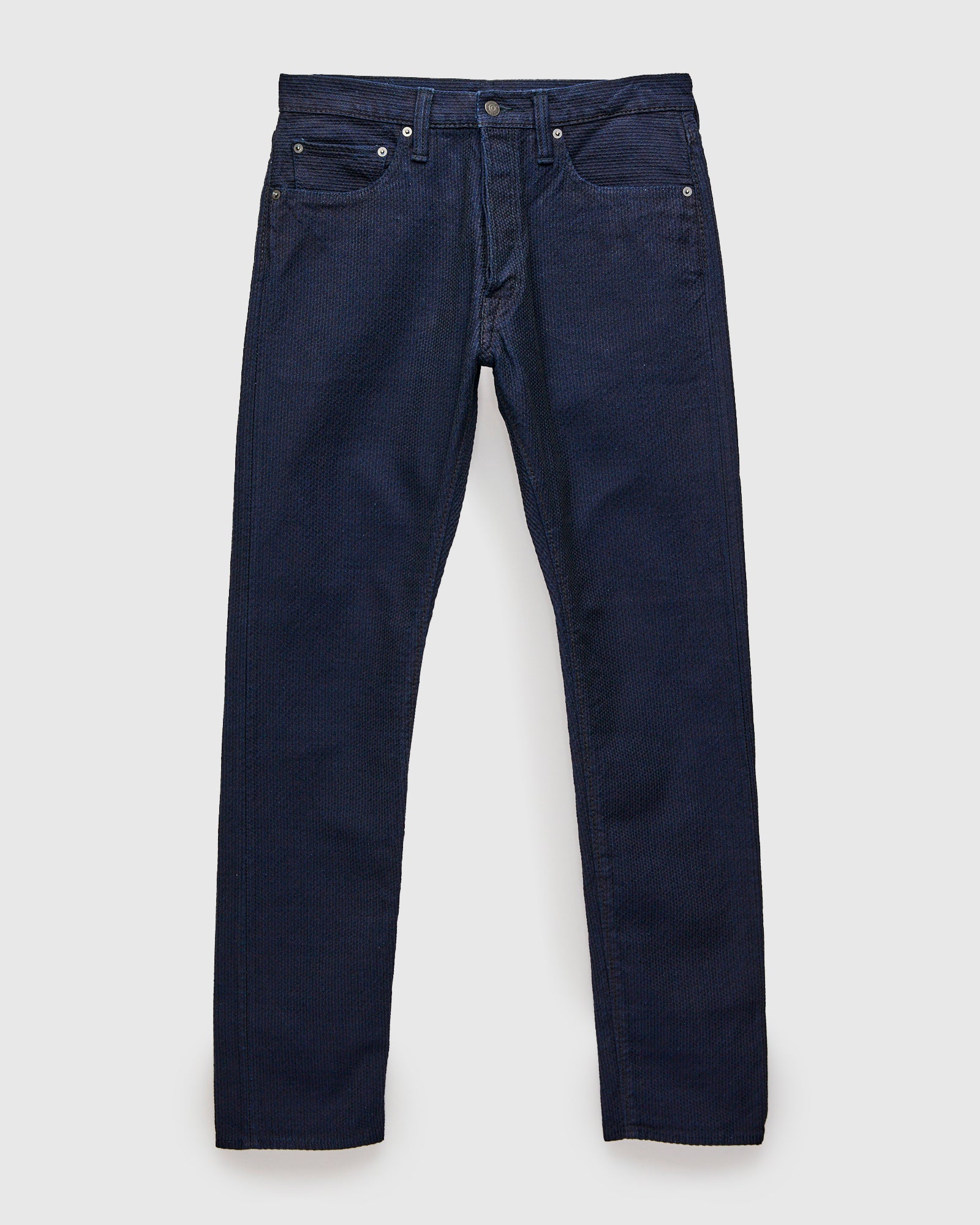 1177-ID Indigo x Black Sashiko Denim - Relaxed Tapered Fit