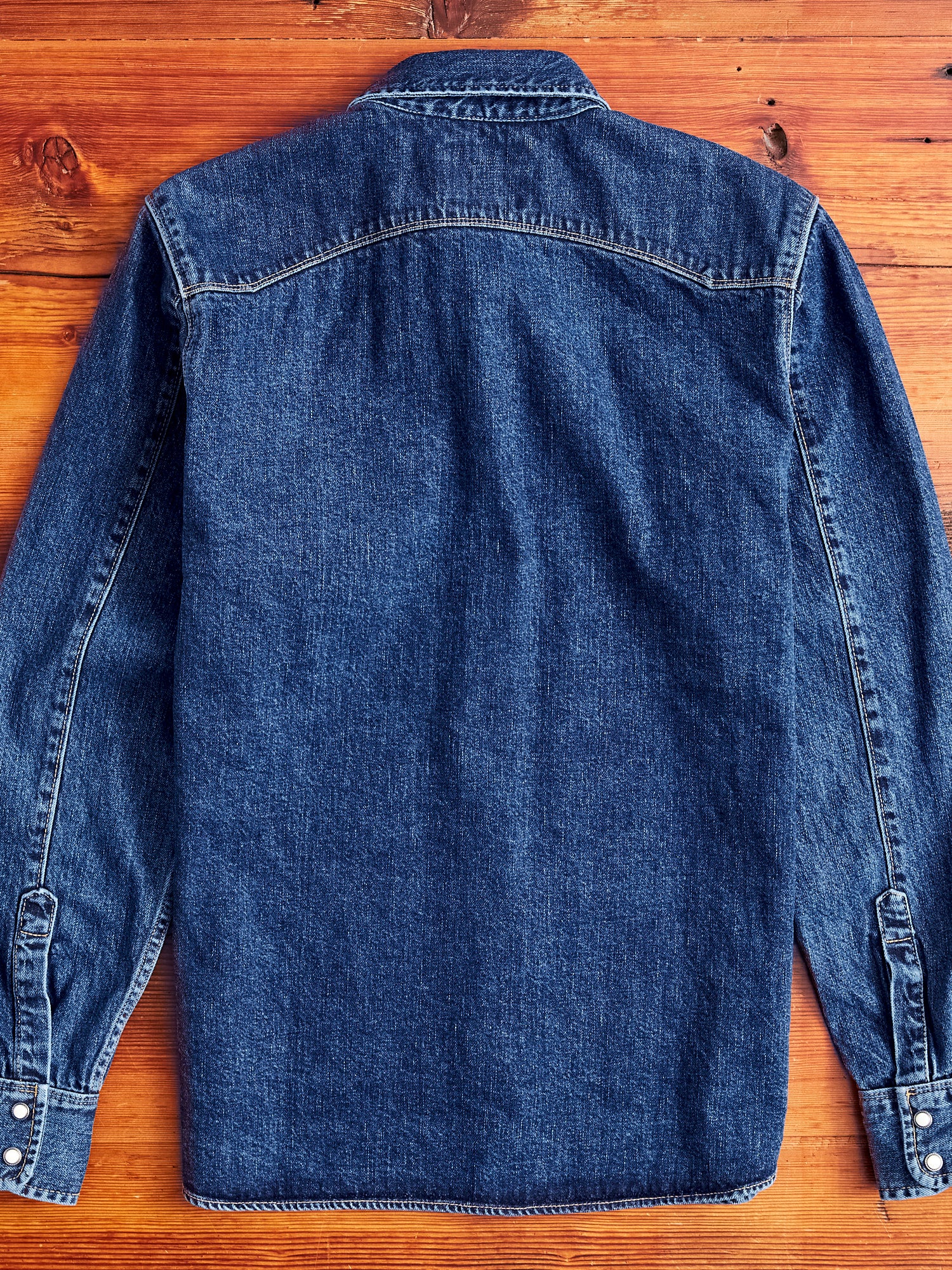 11oz Selvedge Western Shirt in Washed Indigo - Image 10