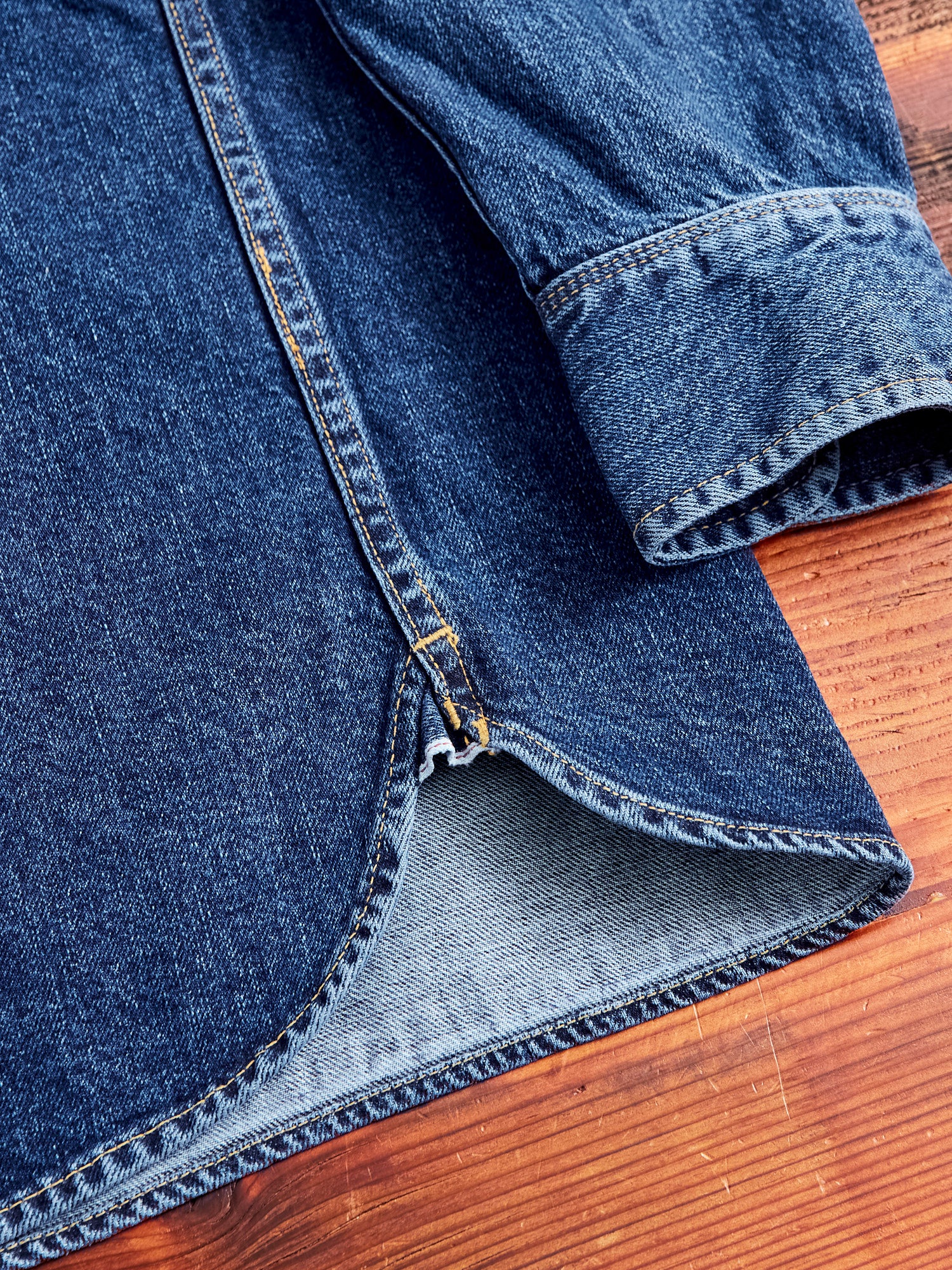 11oz Selvedge Western Shirt in Washed Indigo - Image 9