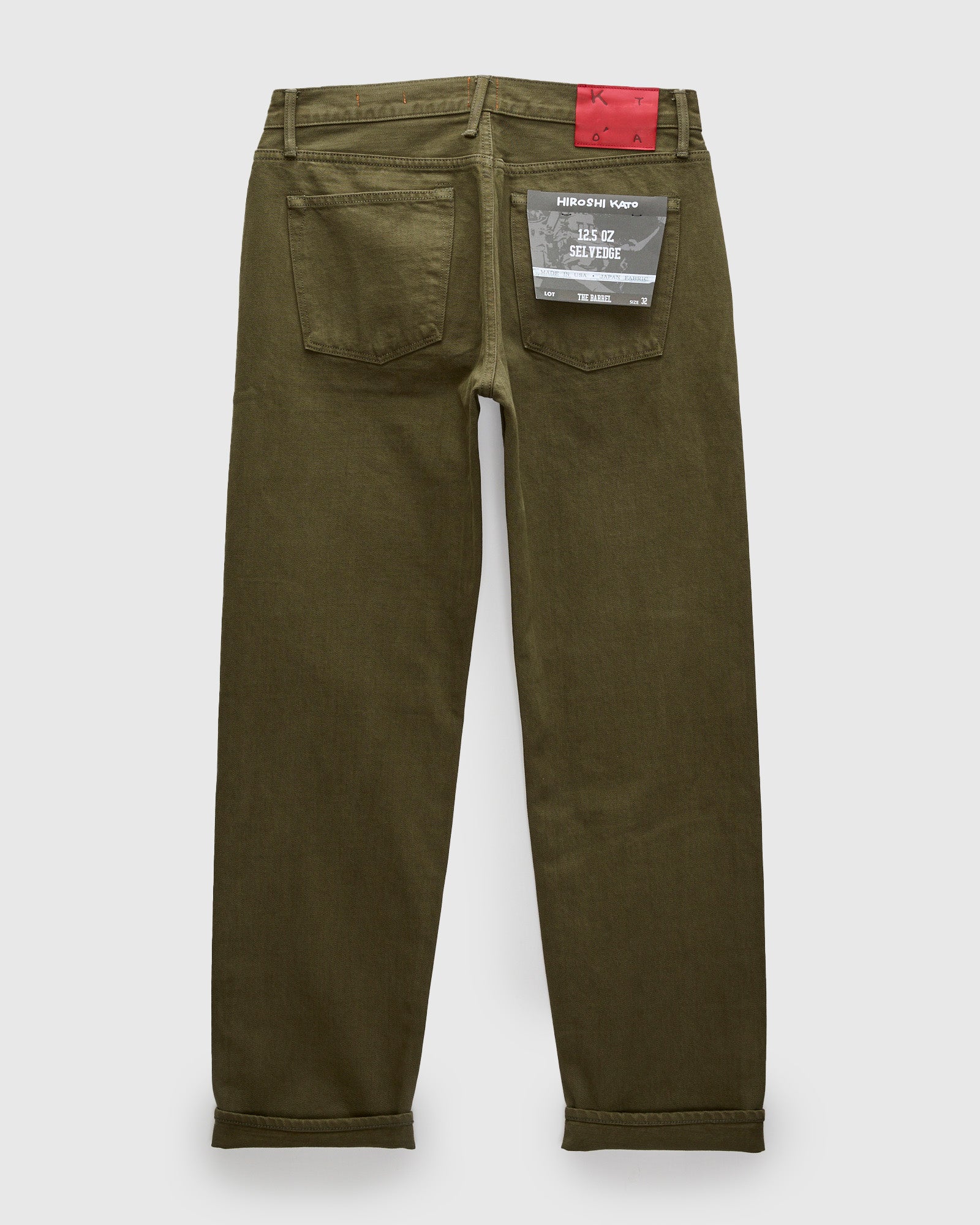 12.5oz "Military Green" Natural Slub Selvedge Denim - Barrel Wide Straight - Image 2