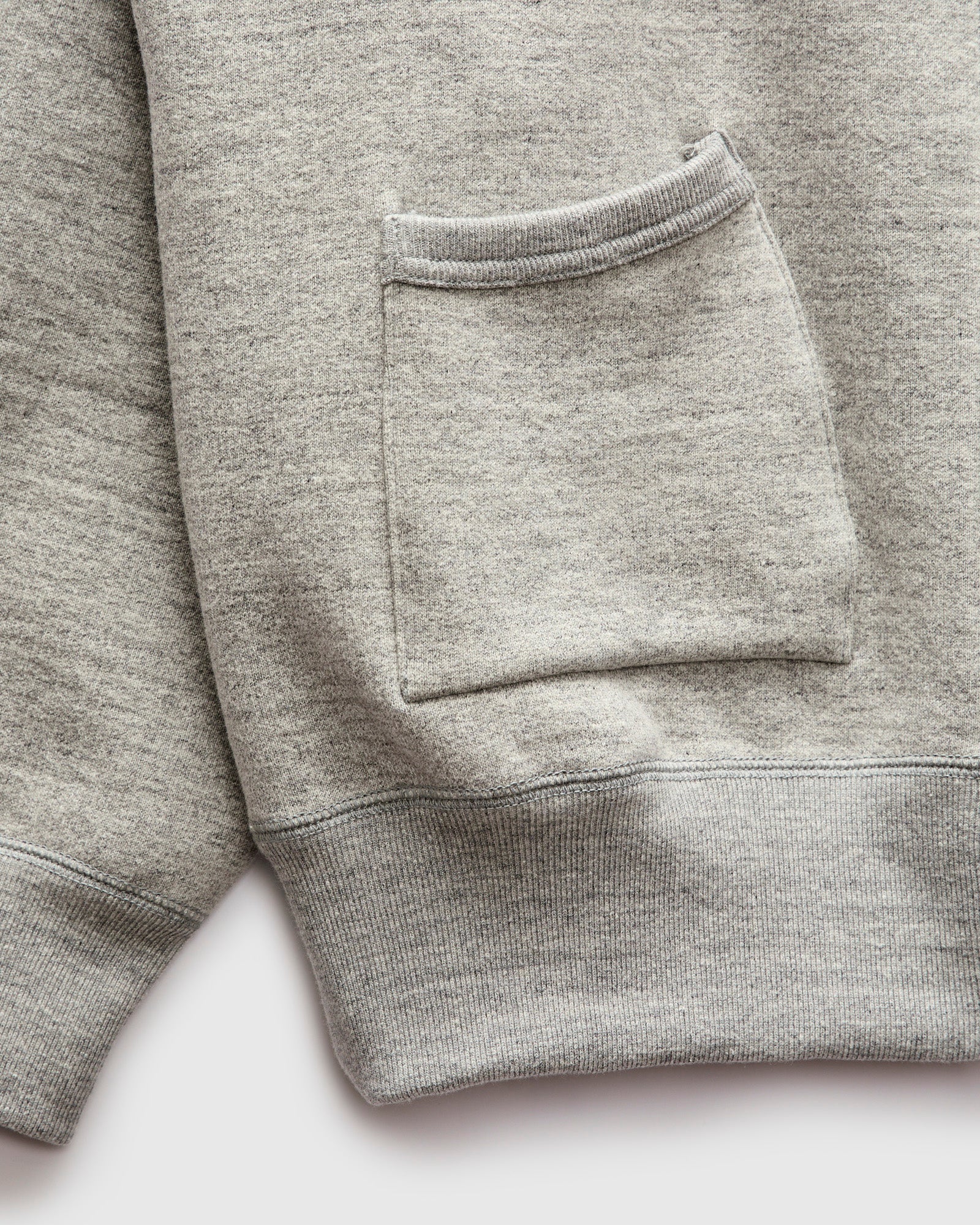 12oz Ball Park Zip Hooded Sweatshirt in Melange Grey - Image 6