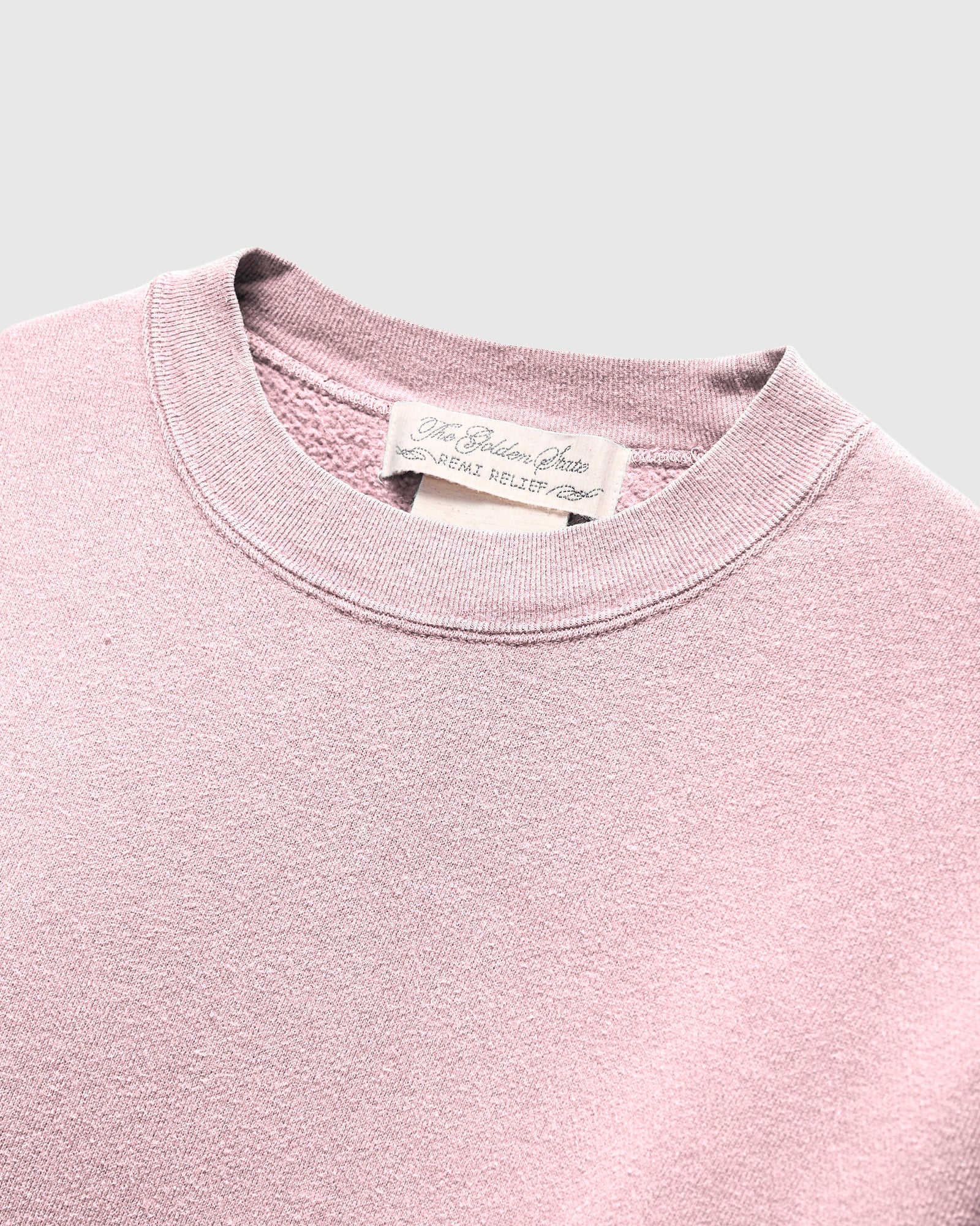 14G Brushed Fleece Crewneck in Light Pink - Image 4