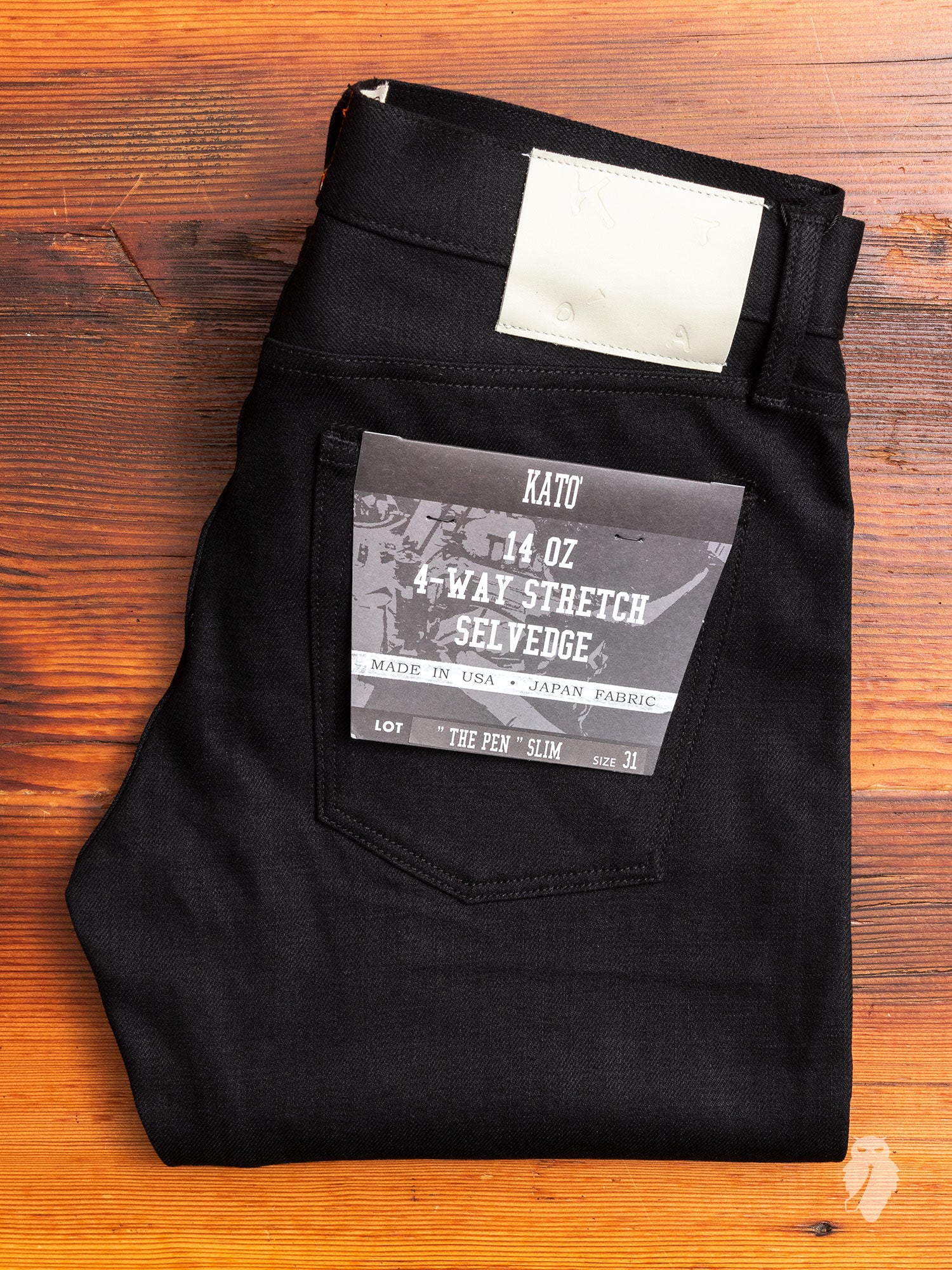 14oz Black Stretch Selvedge Denim - Pen Slim - Image 2