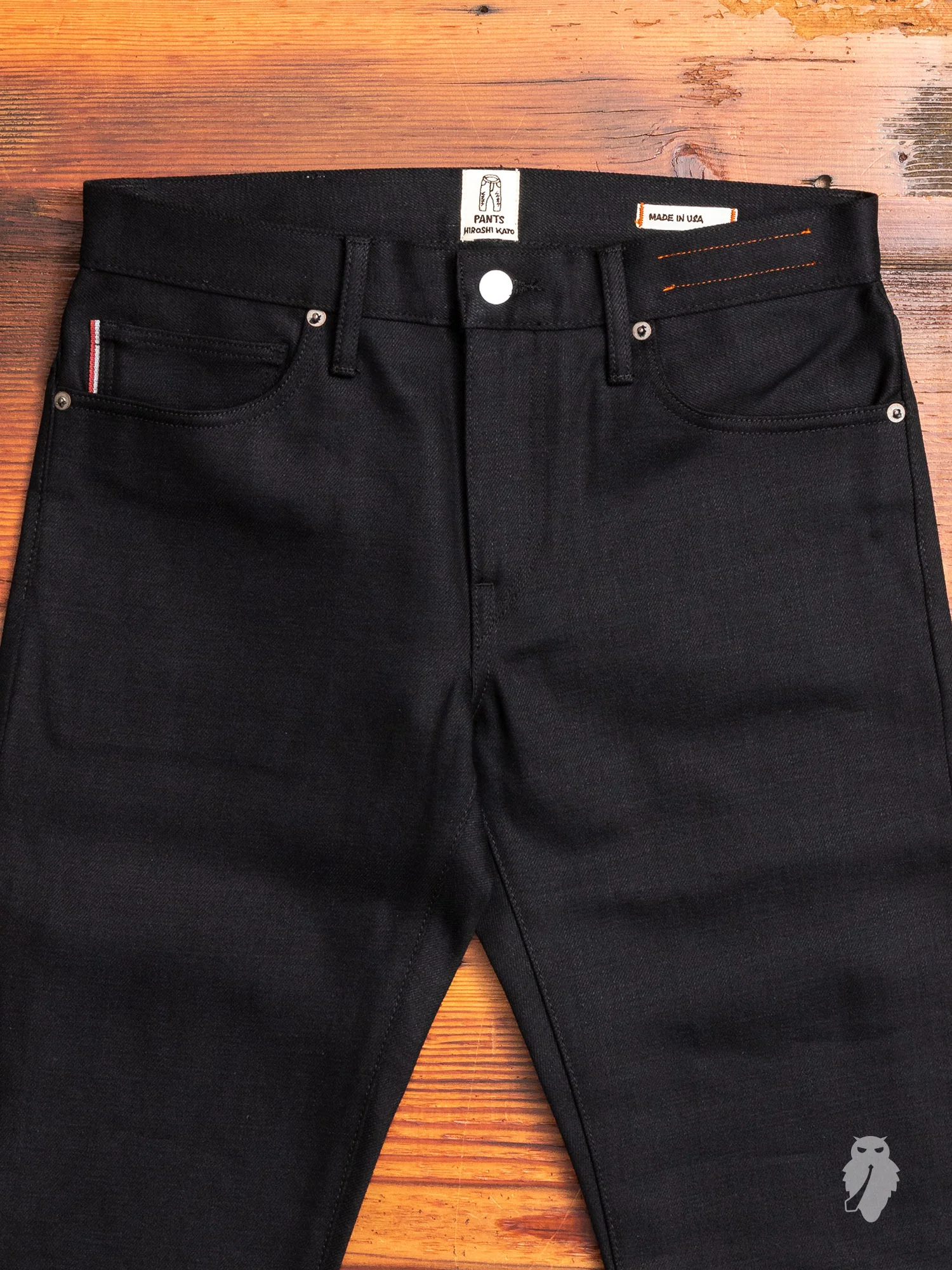 14oz Black Stretch Selvedge Denim - Pen Slim - Image 4