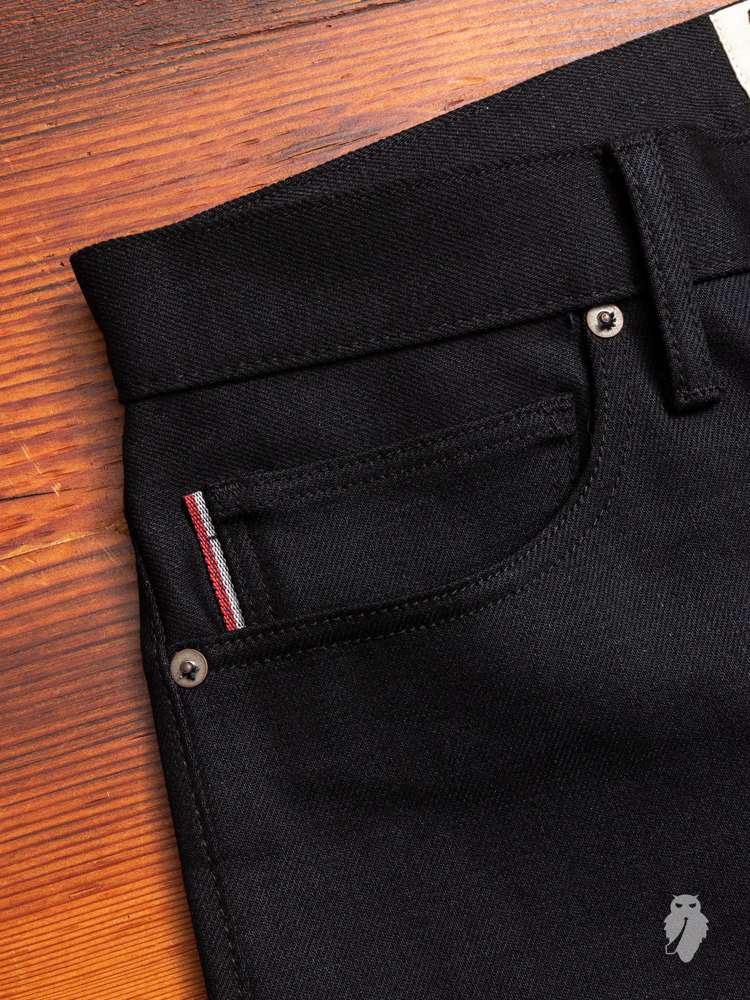 14oz Black Stretch Selvedge Denim - Pen Slim - Image 5