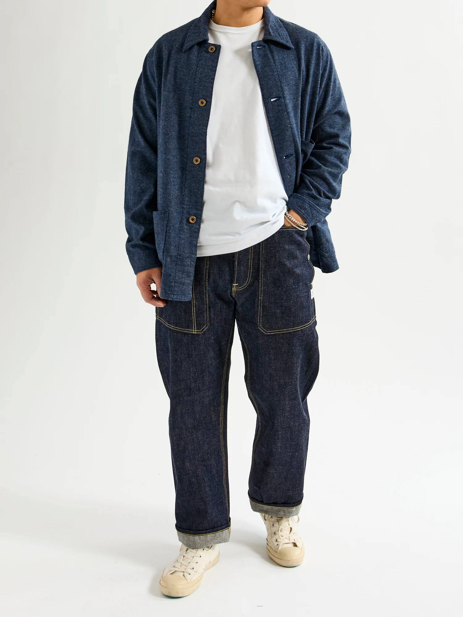 14oz Selvedge Denim Fall Leaf R Stream Pants in Indigo - Image 12