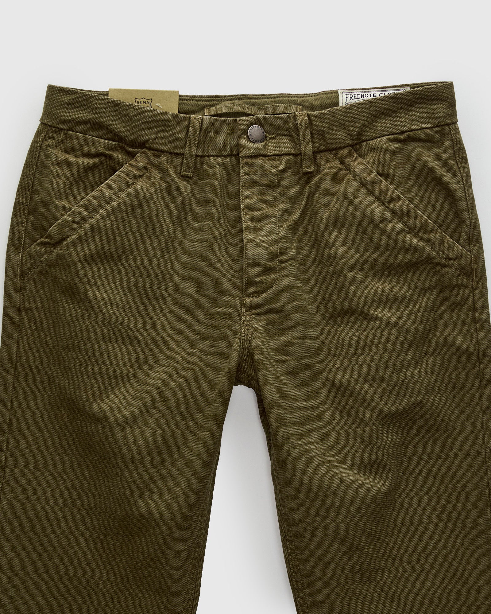 14oz Slub Workers Chino in Army - Image 5