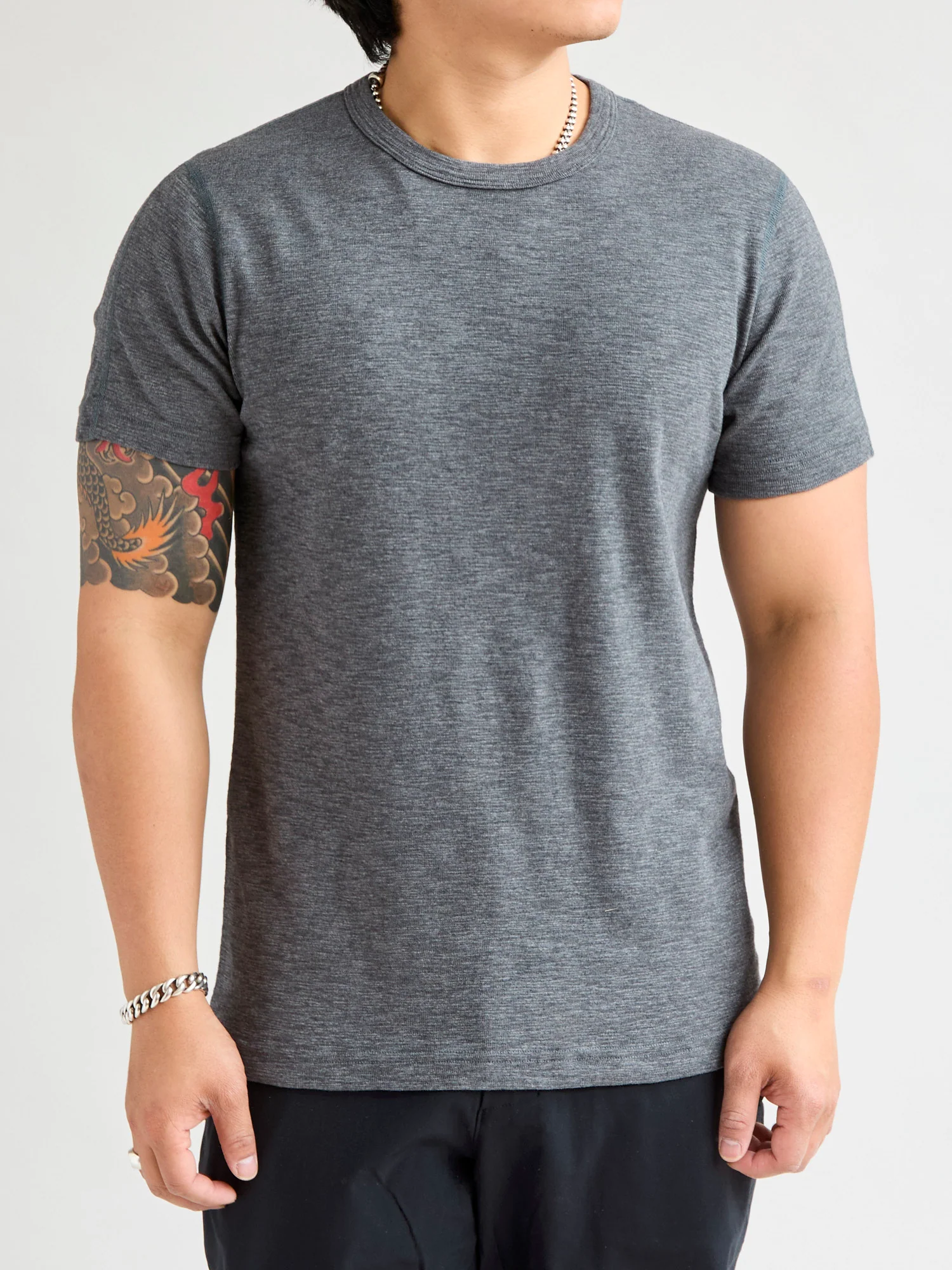 1x1 Slub T-Shirt in Heather Carbon - Image 2