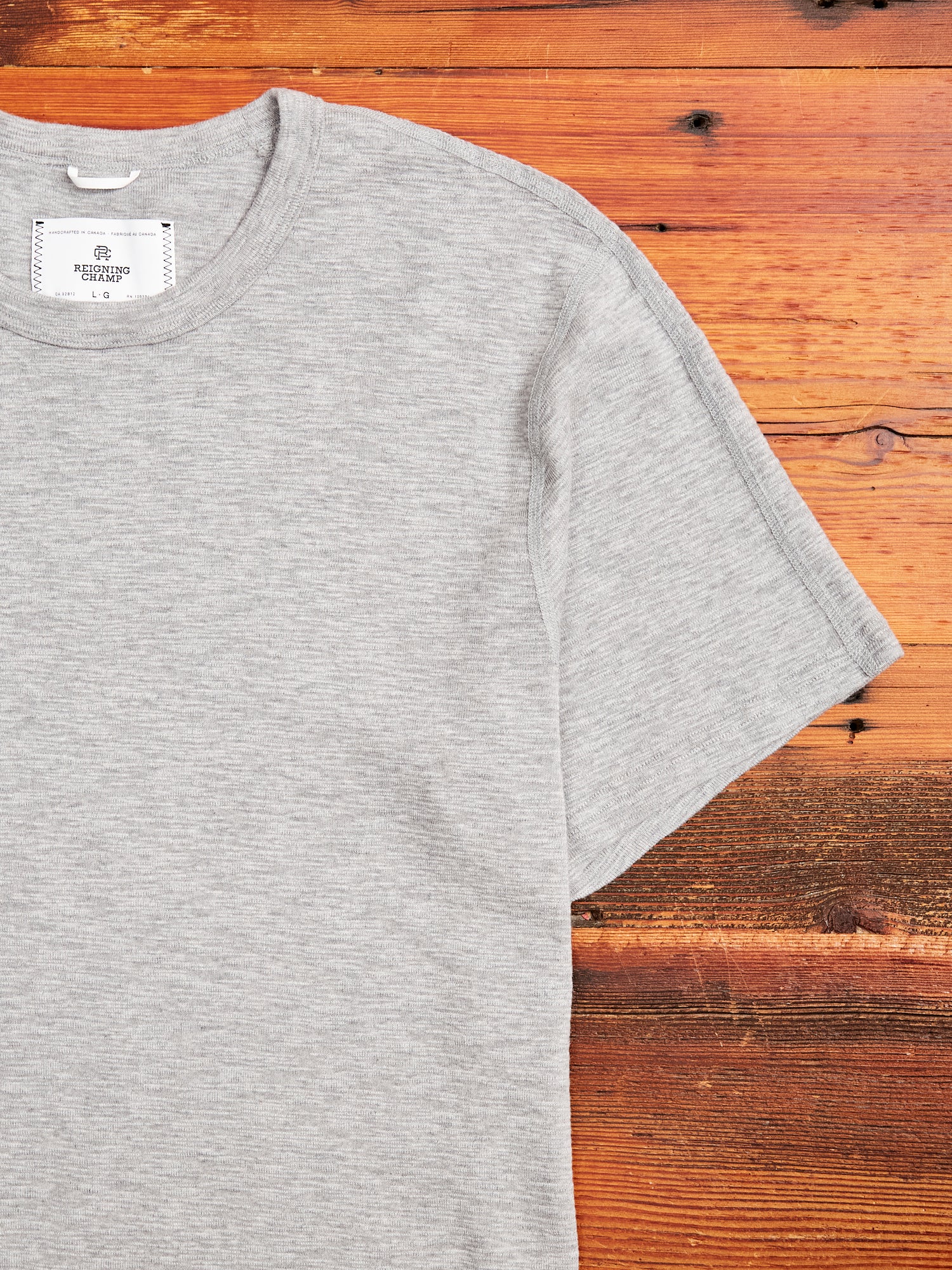 1x1 Slub T-Shirt in Heather Grey - Image 3