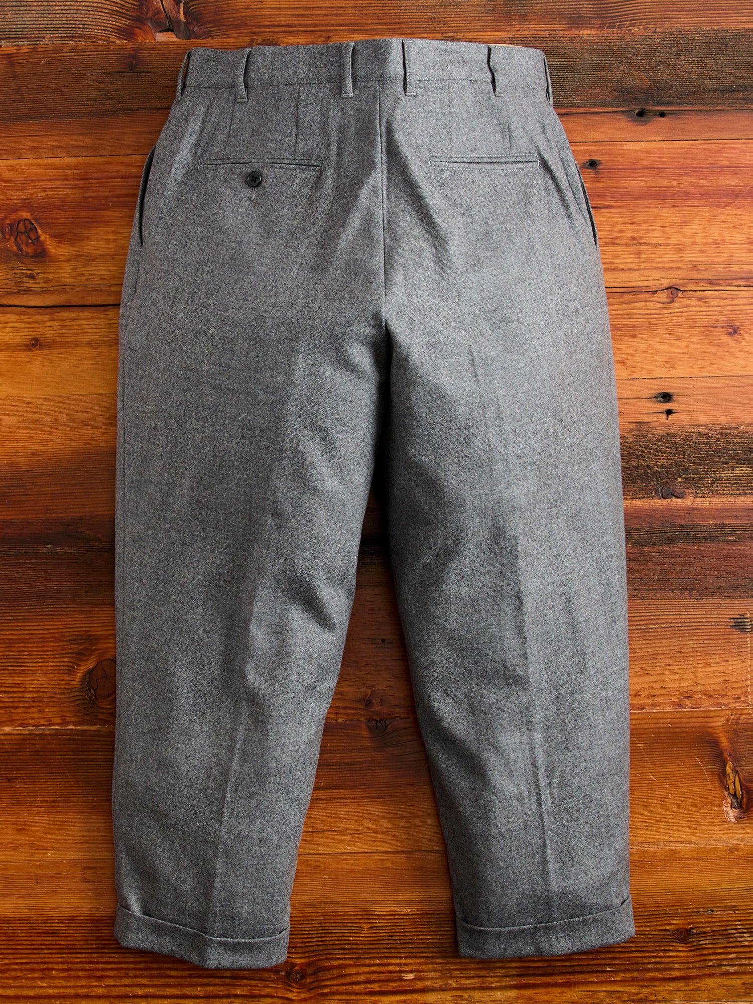 2-Pleat Flannel Trousers in Grey - Image 3