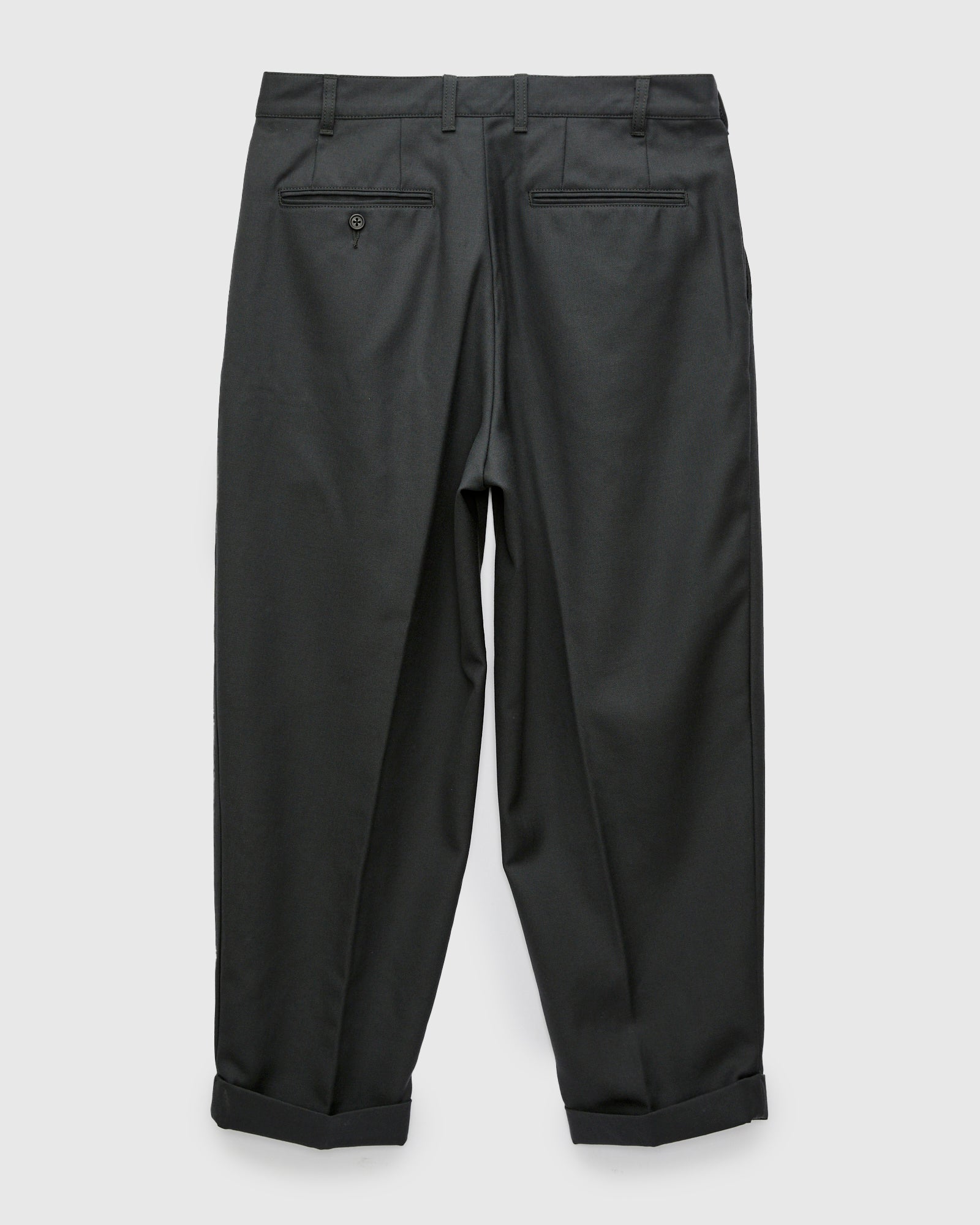 2-Pleat Laundry Wool Trousers in Charcoal - Image 2