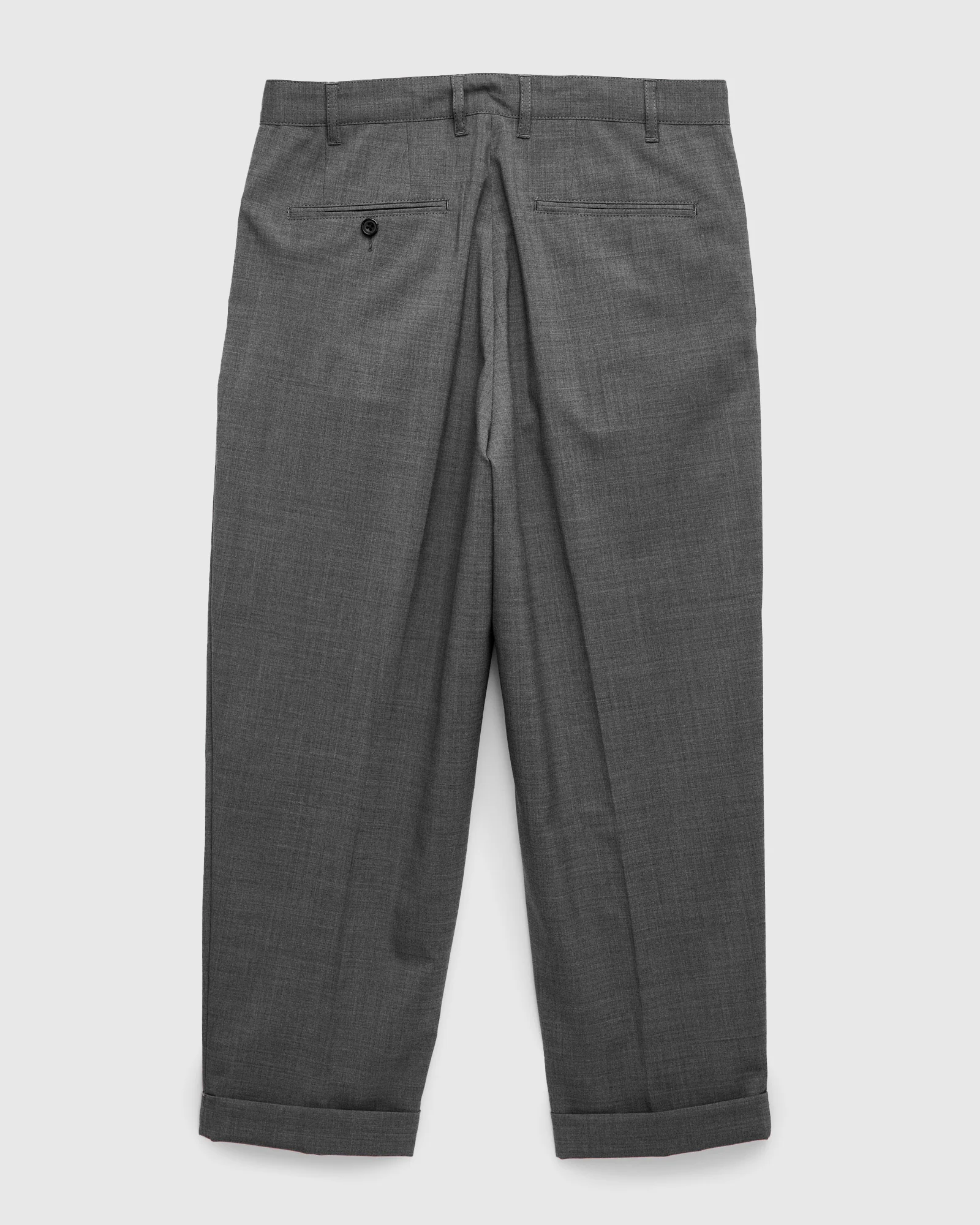 2-Pleat Tropical Wool Trousers in Grey - Image 2