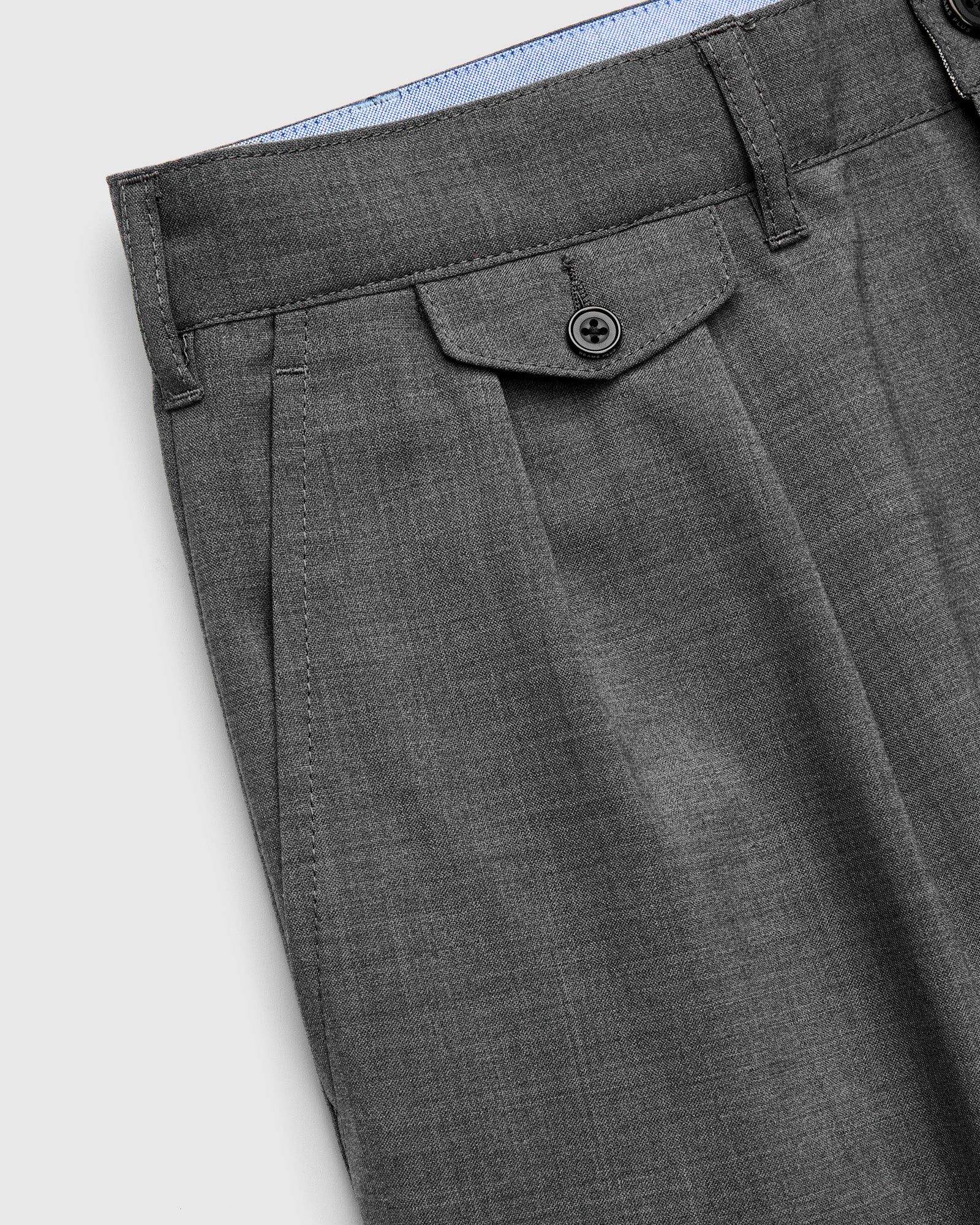 2-Pleat Tropical Wool Trousers in Grey - Image 4