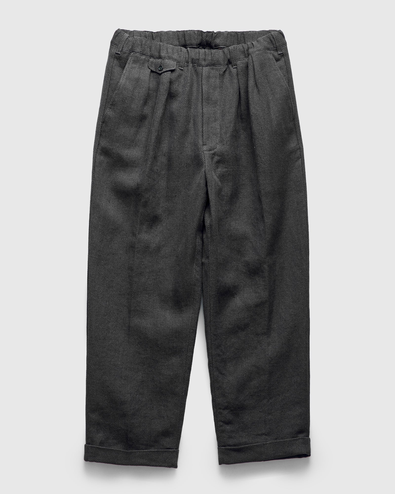 2-Pleats Cotton Linen Relax Trousers in Grey