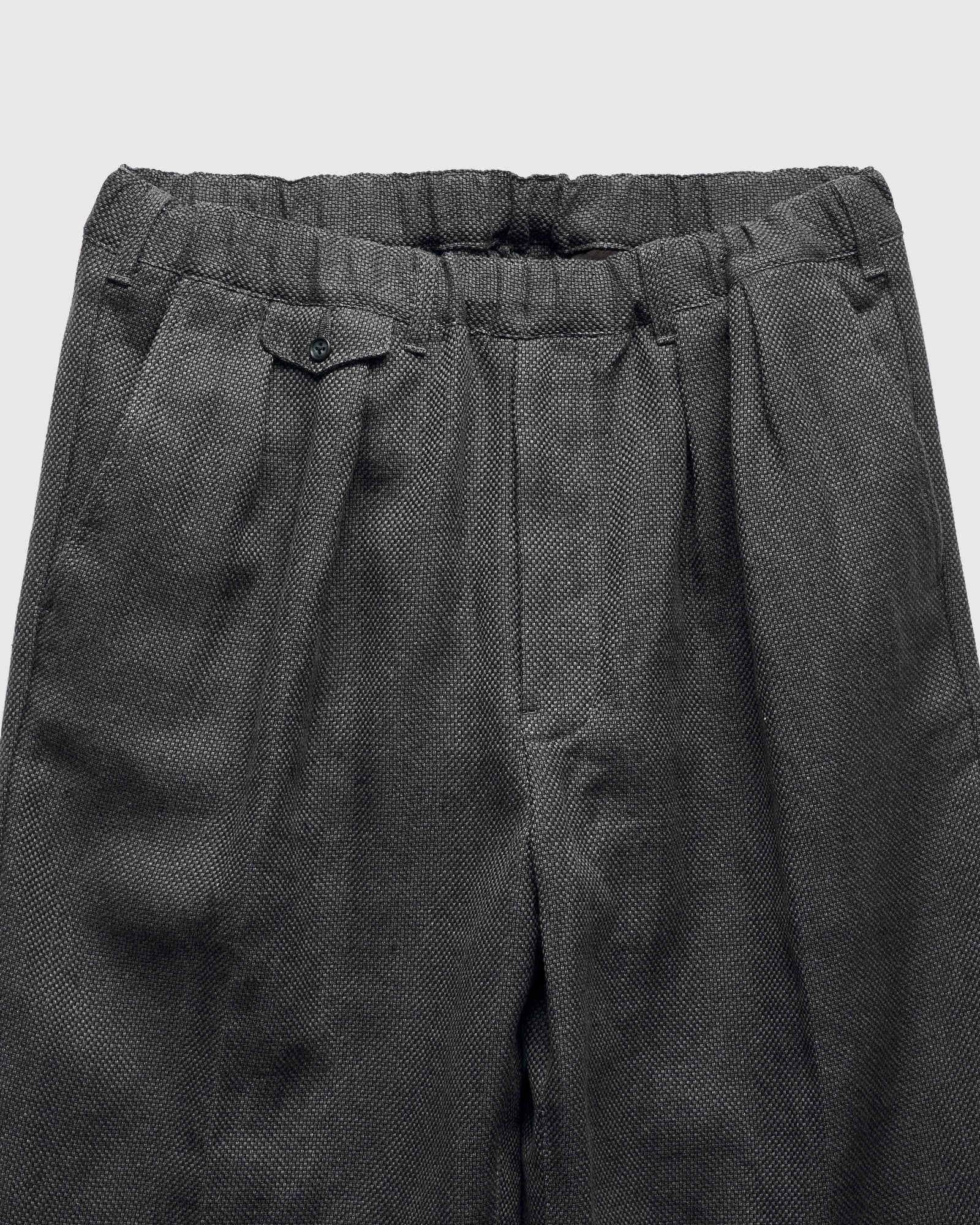 2-Pleats Cotton Linen Relax Trousers in Grey - Image 5