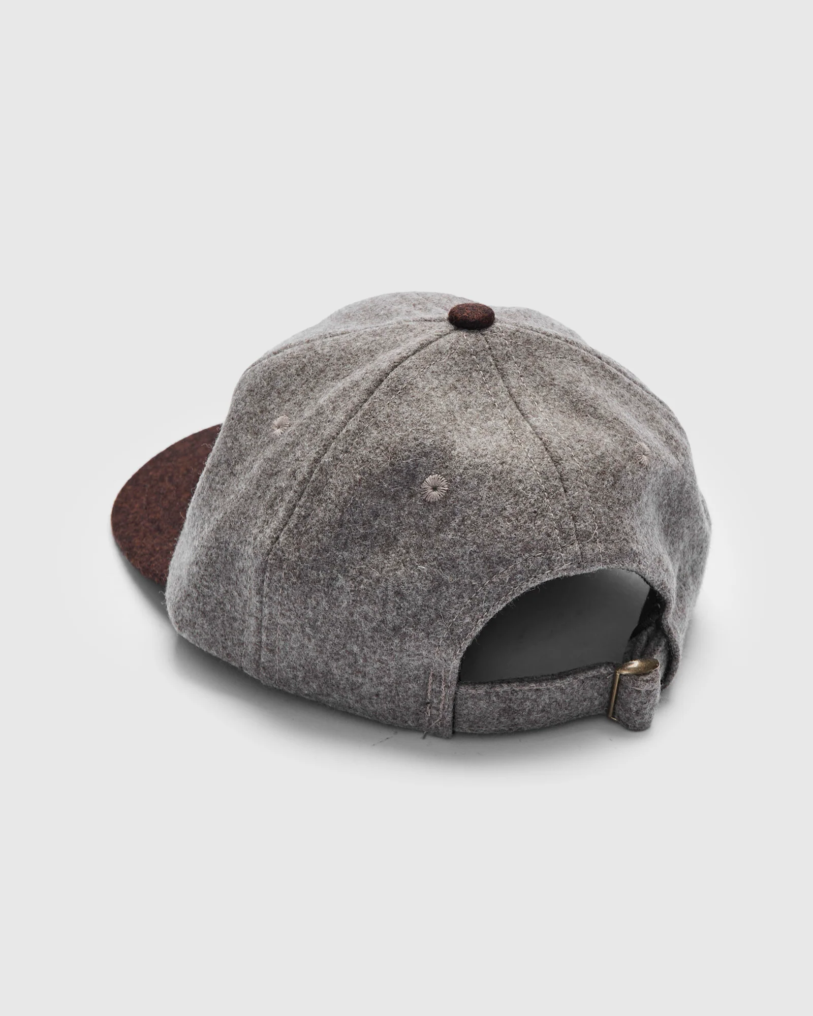 2-Tone Baseball Hat in Oatmeal & Red Oak Wool - Image 2