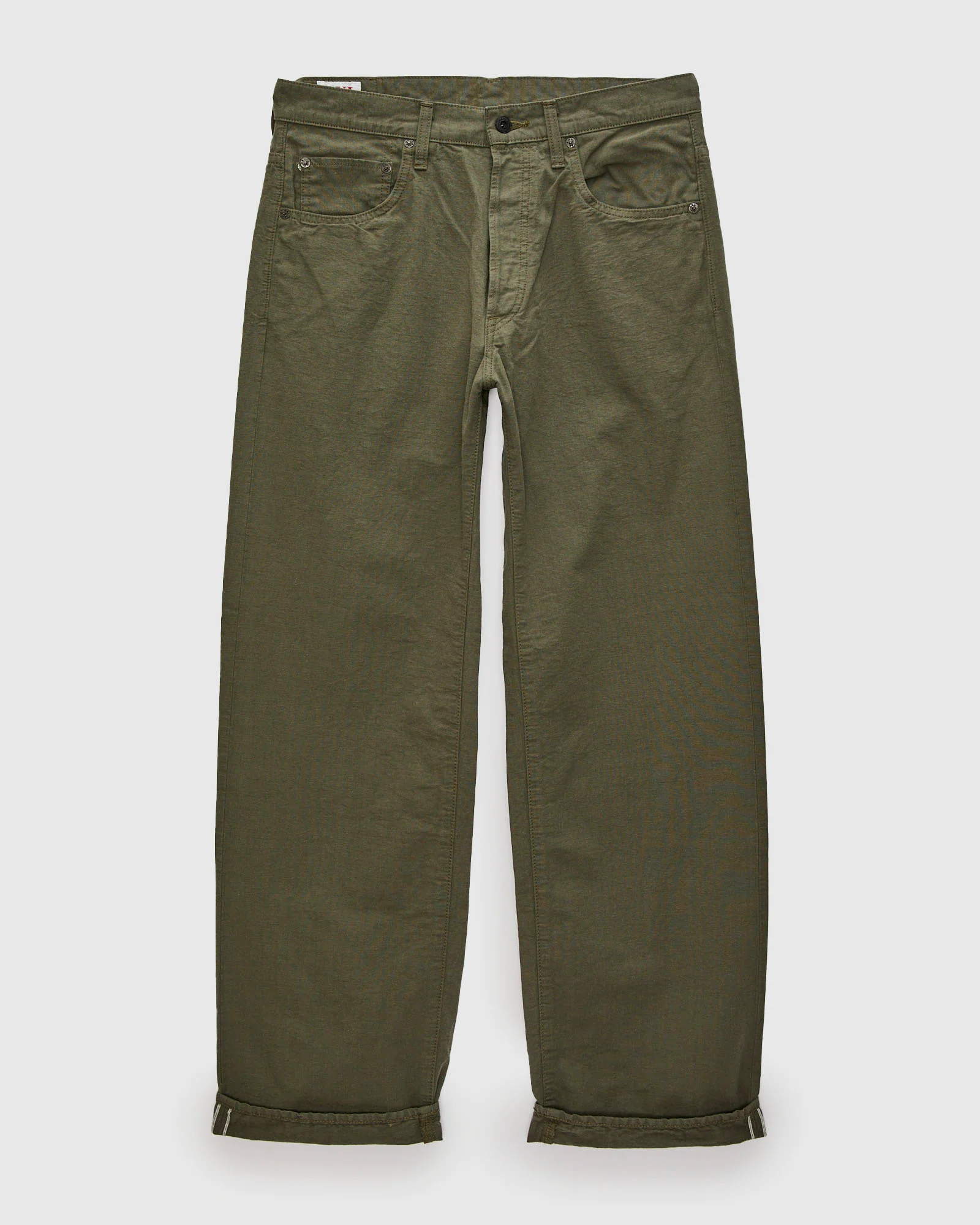 200-8GG "Green Betacham" 8oz Selvedge Chambray Pants - Wide Straight Fit - Image 2