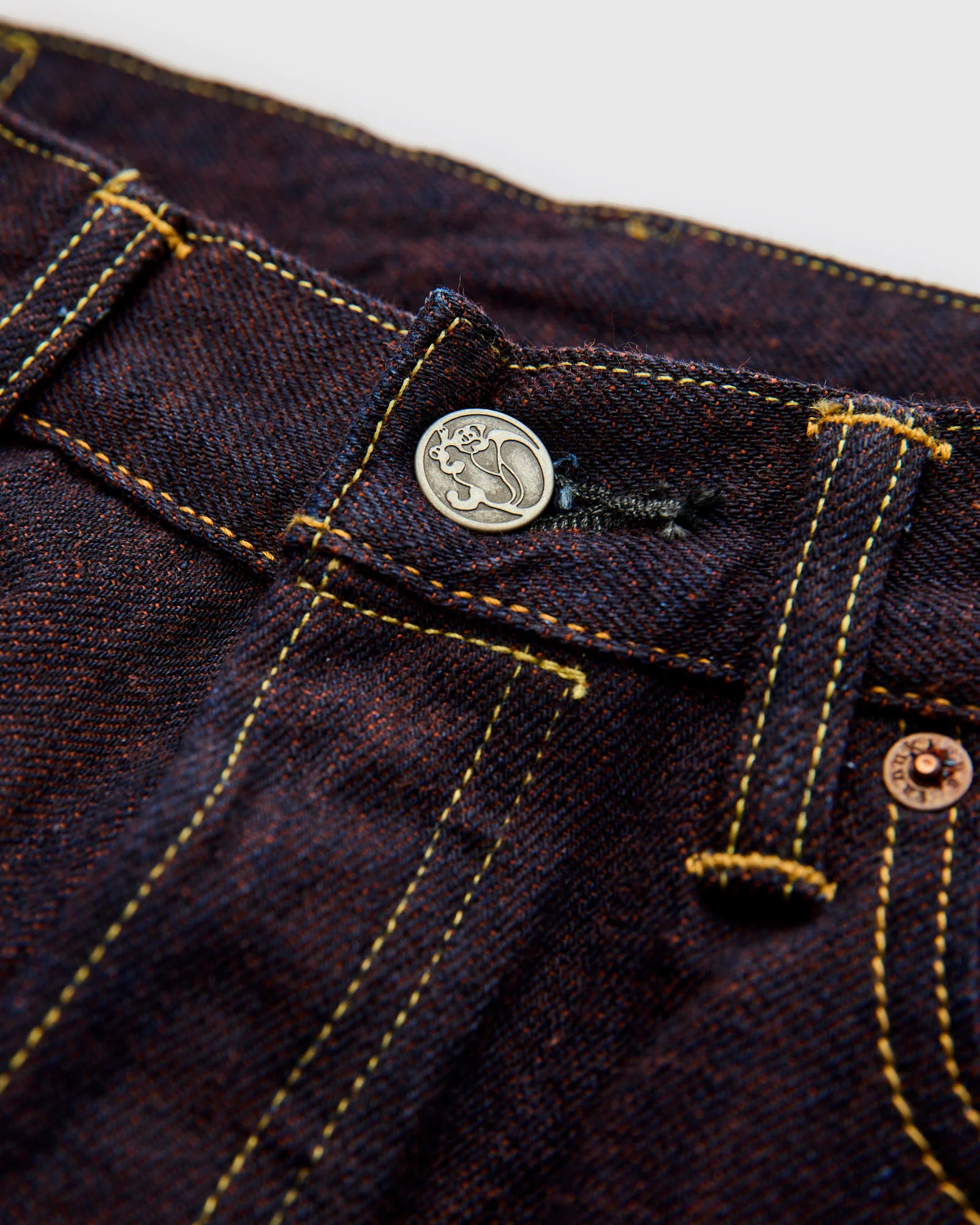 202KH "Kakishibu" Persimmon Weft 14.5oz Selvedge Denim - High Tapered Fit - Image 6
