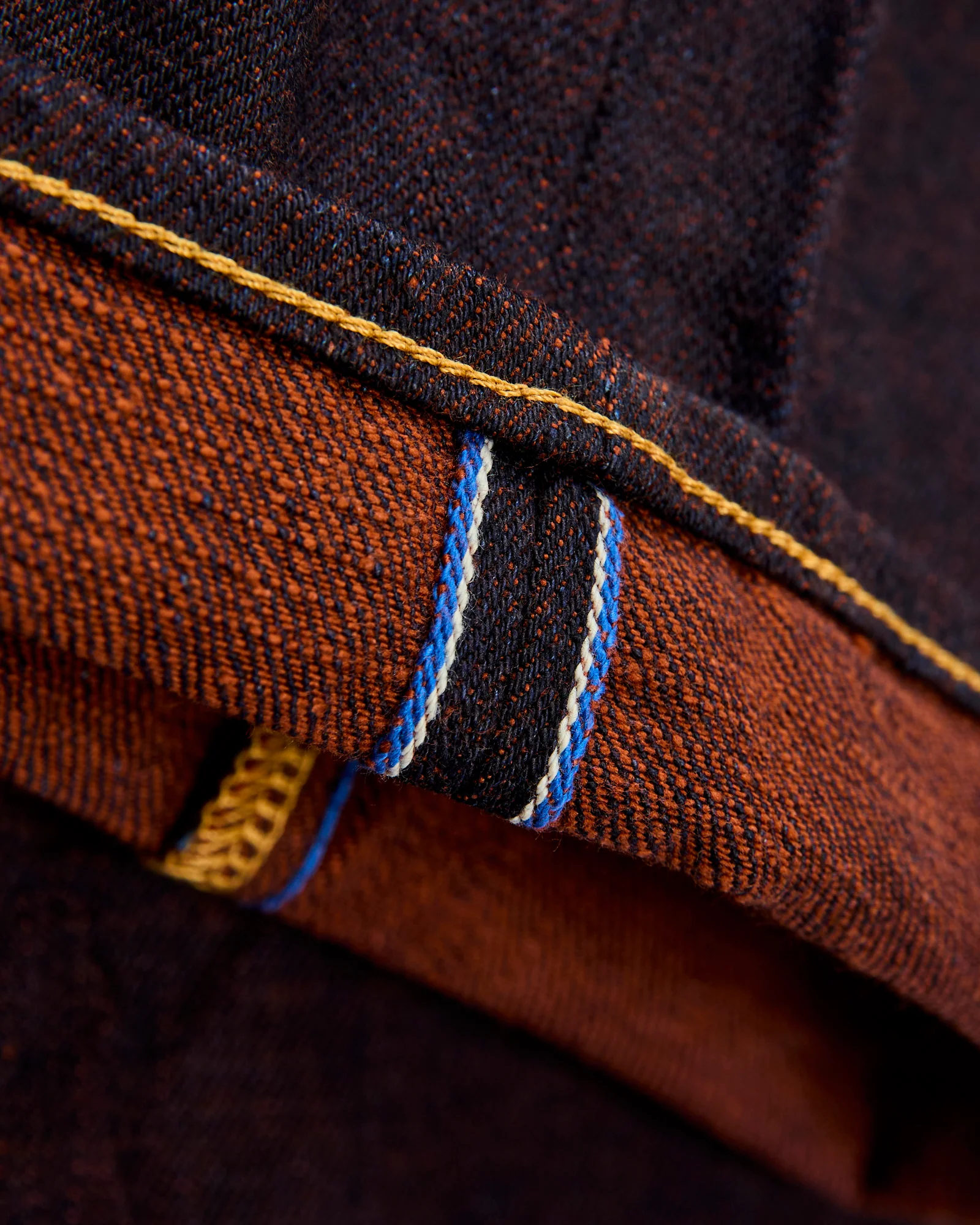 202KH "Kakishibu" Persimmon Weft 14.5oz Selvedge Denim - High Tapered Fit - Image 8