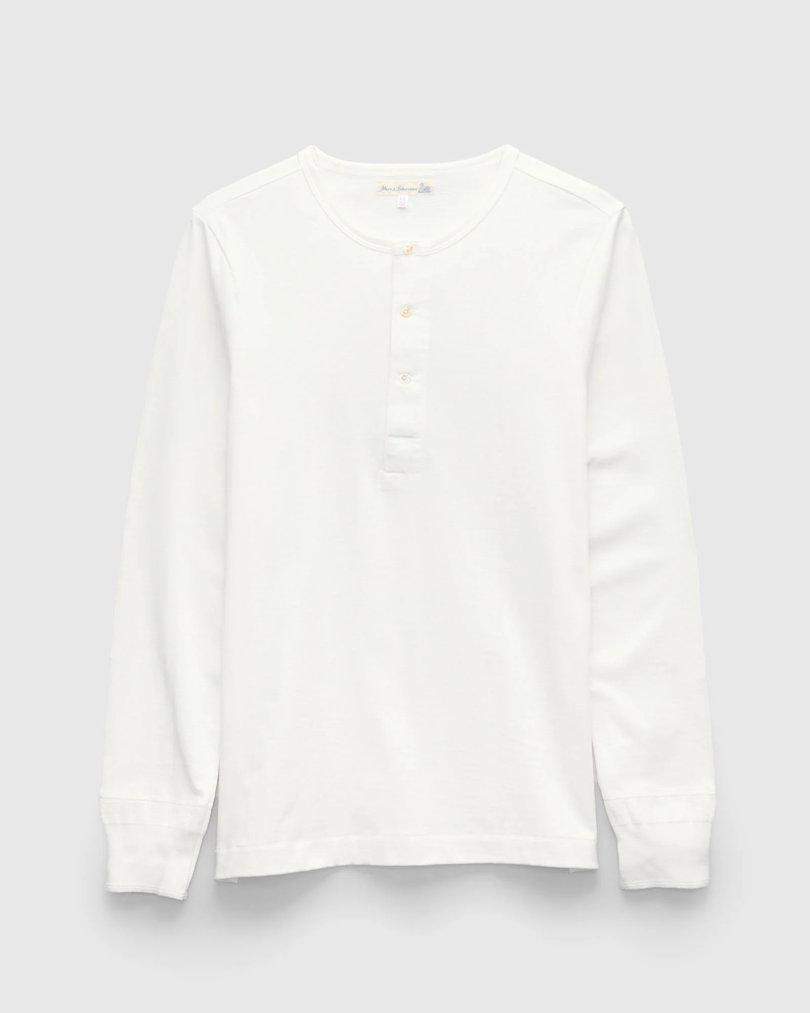 206 "Good Originals" 7.2oz Loopwheel Henley in White