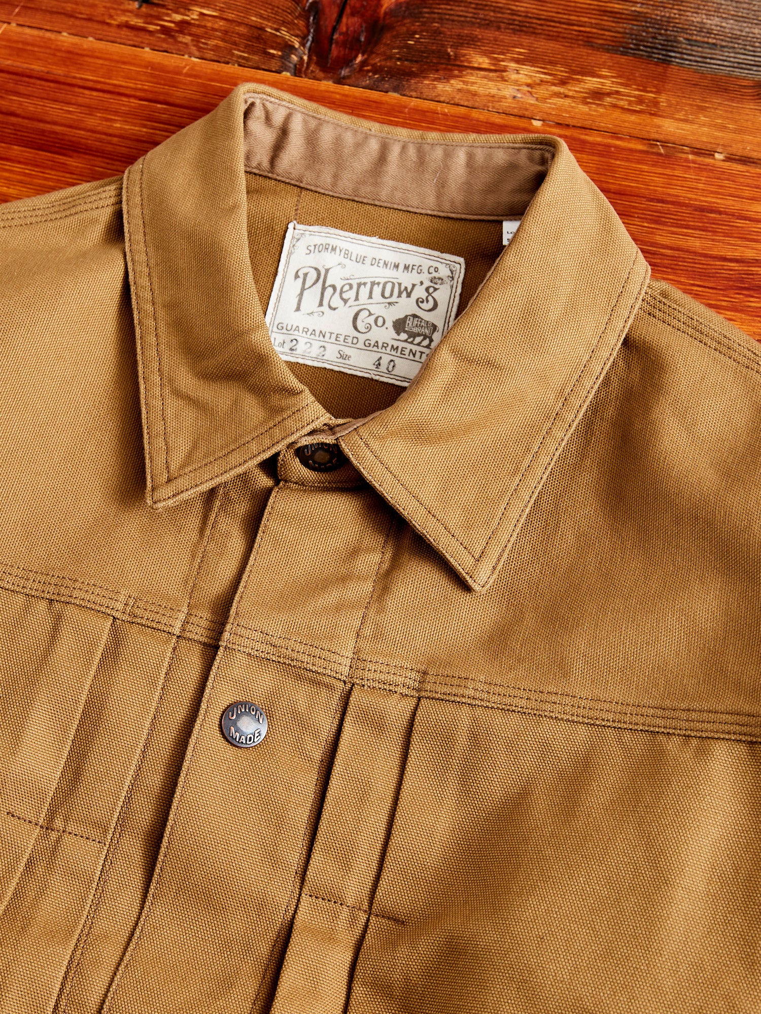 222WJ Duck Canvas Jacket in Brown - Image 3
