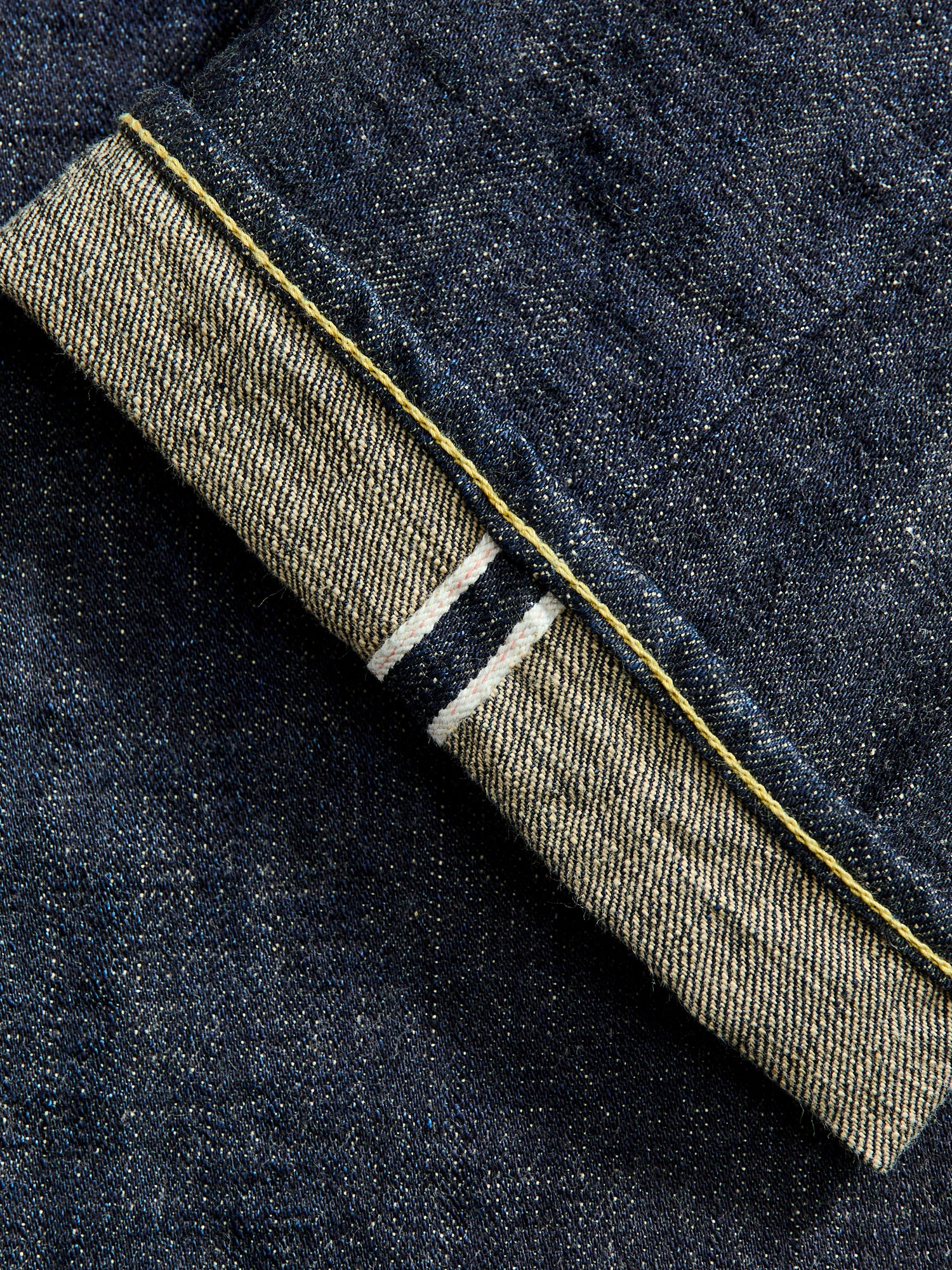 246-14KBE "Blue Oni" Indigo Beige 14oz Selvedge Denim - Clean Straight Fit - Image 11