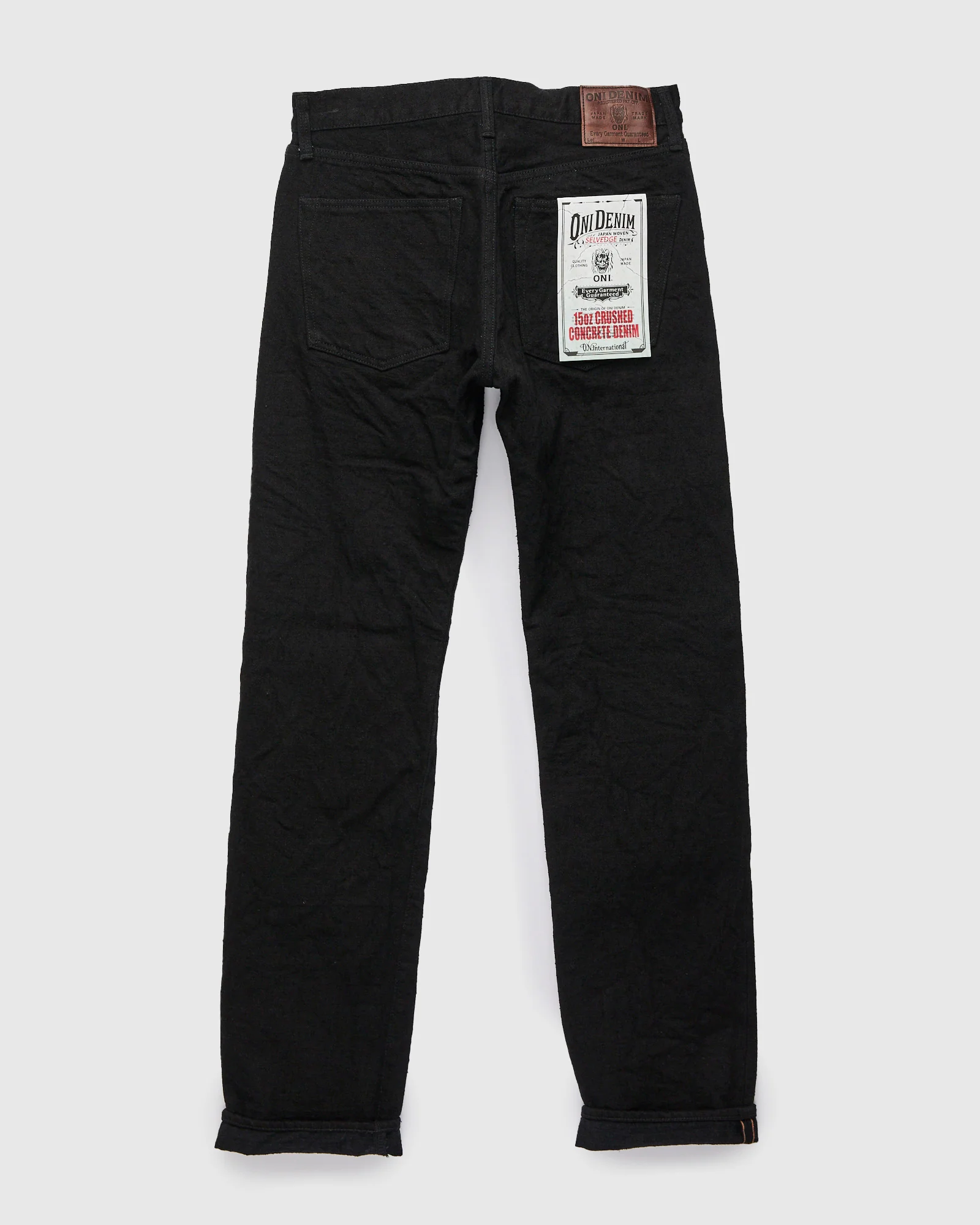 246CCD-BKBK "Crushed Concrete Black" 15oz Selvedge Denim - Clean Straight Fit - Image 3