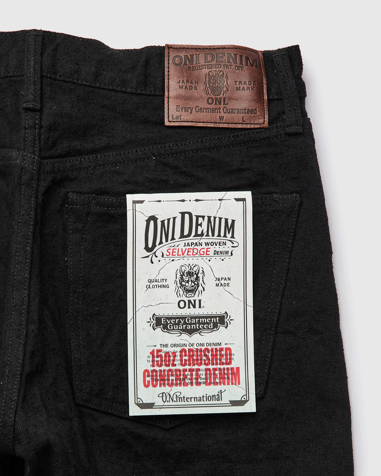 246CCD-BKBK "Crushed Concrete Black" 15oz Selvedge Denim - Clean Straight Fit - Image 4