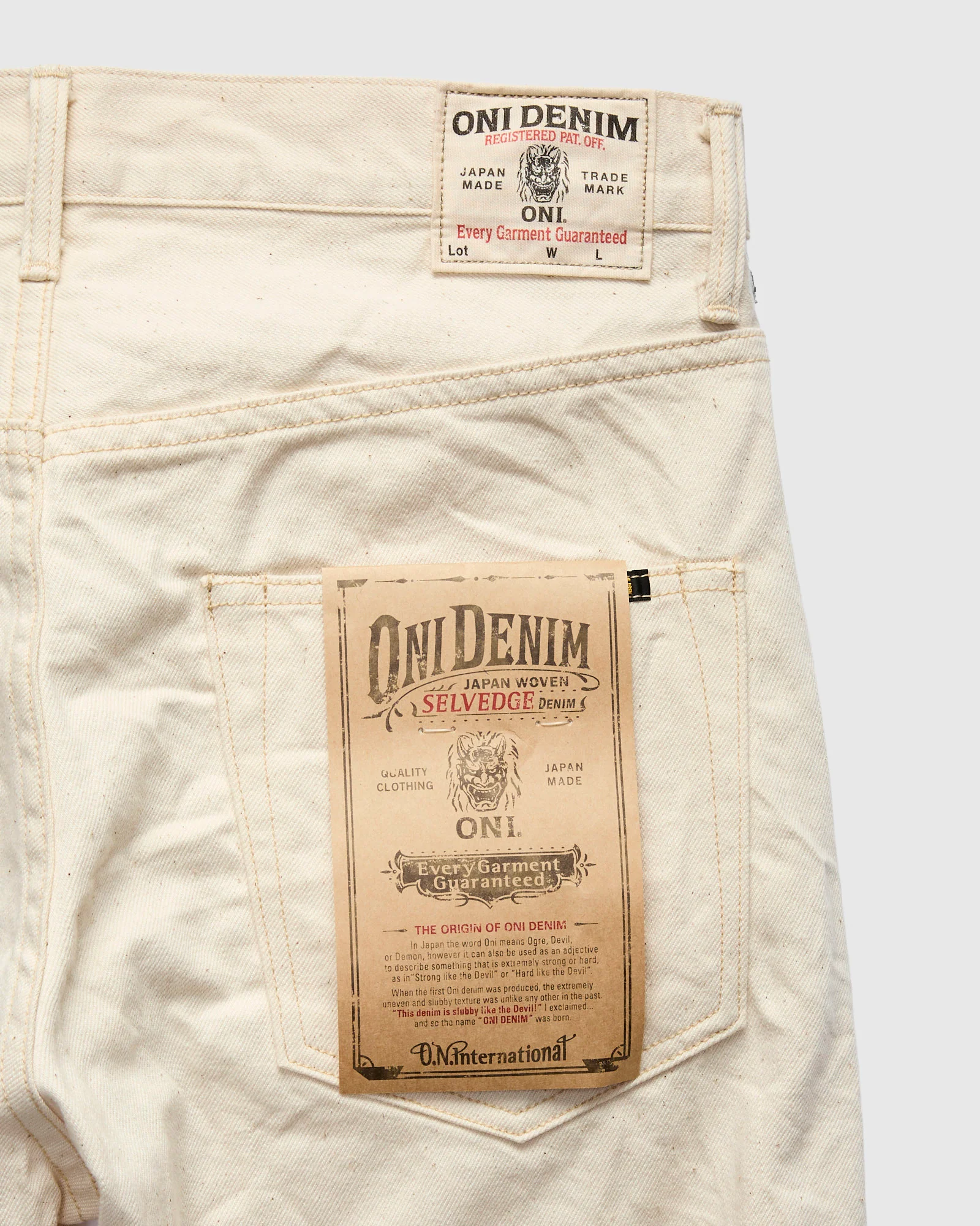 271-ECRU "Organic Cotton" 12.4oz Selvedge Denim - Just-Right Straight  Fit - Image 4