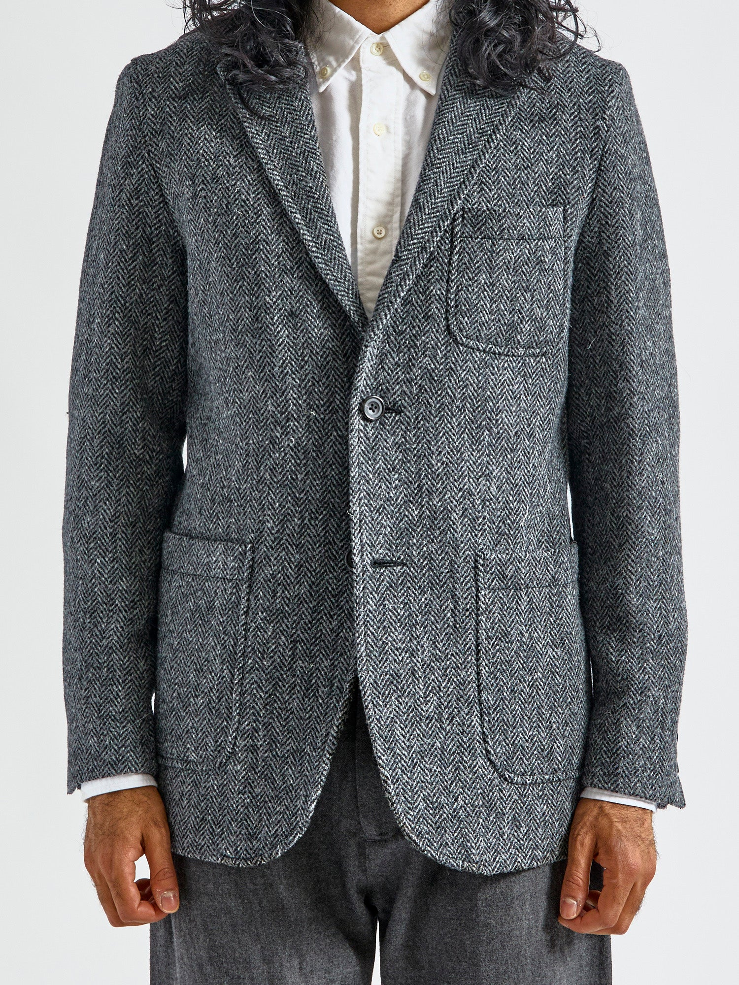 3B Comfort Harris Tweed Jacket in Grey Herringbone - Image 2